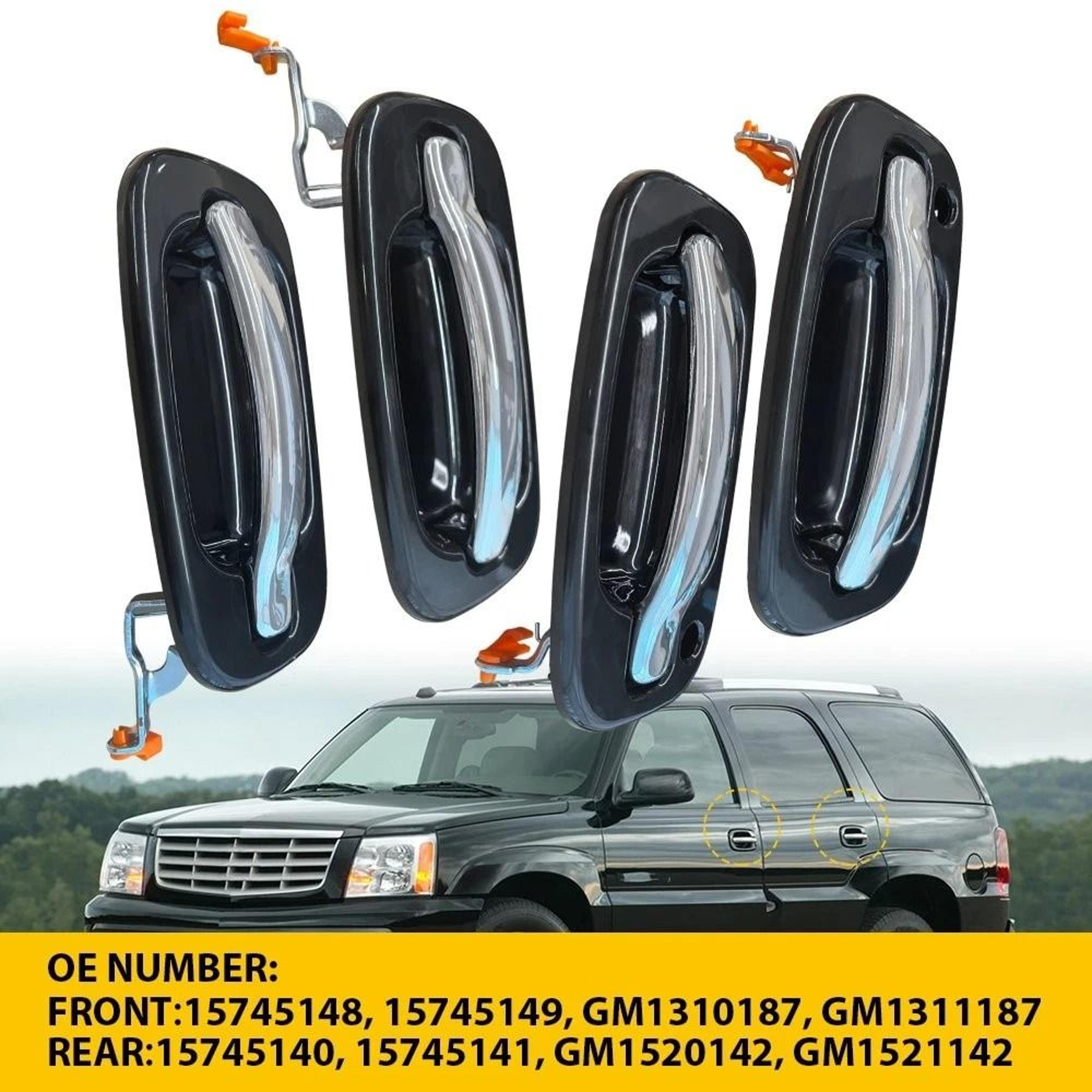 Durable Front Rear Outside Door Handles Set Simple Installation Quality Replacement Parts 10