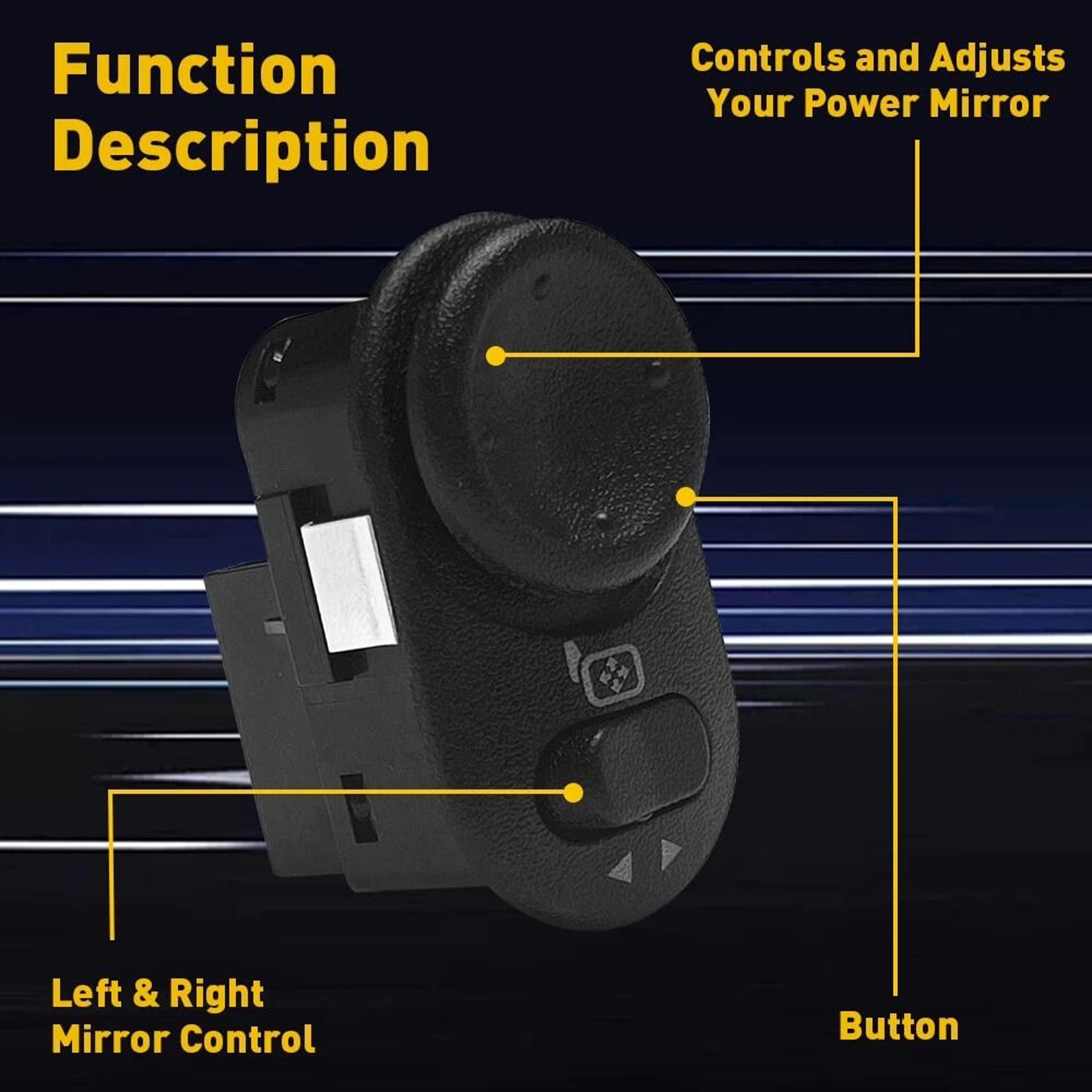 Left Power Mirror Control Switch For LH Driver Side  Durable Replacement 2