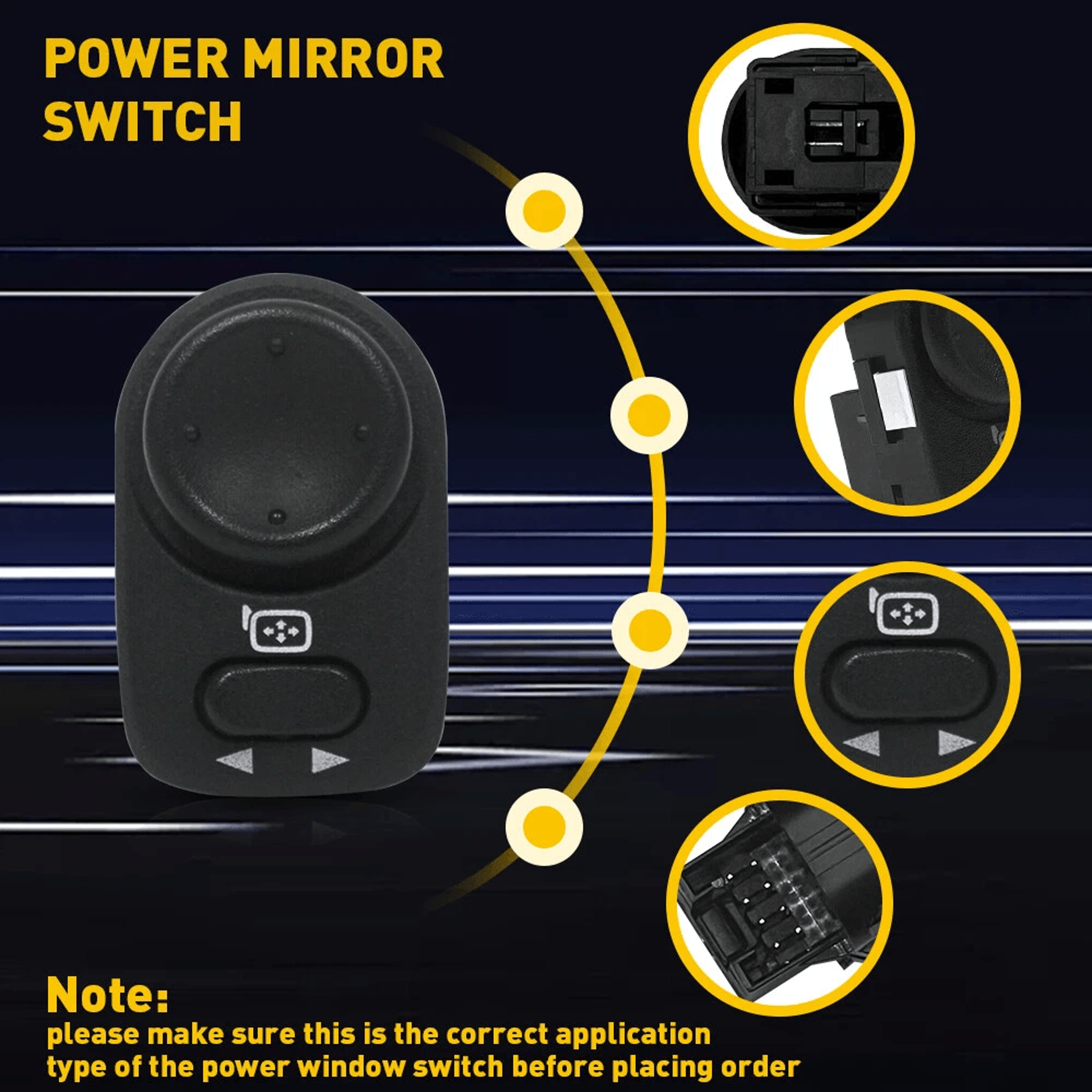 Left Power Mirror Control Switch For LH Driver Side  Durable Replacement 3
