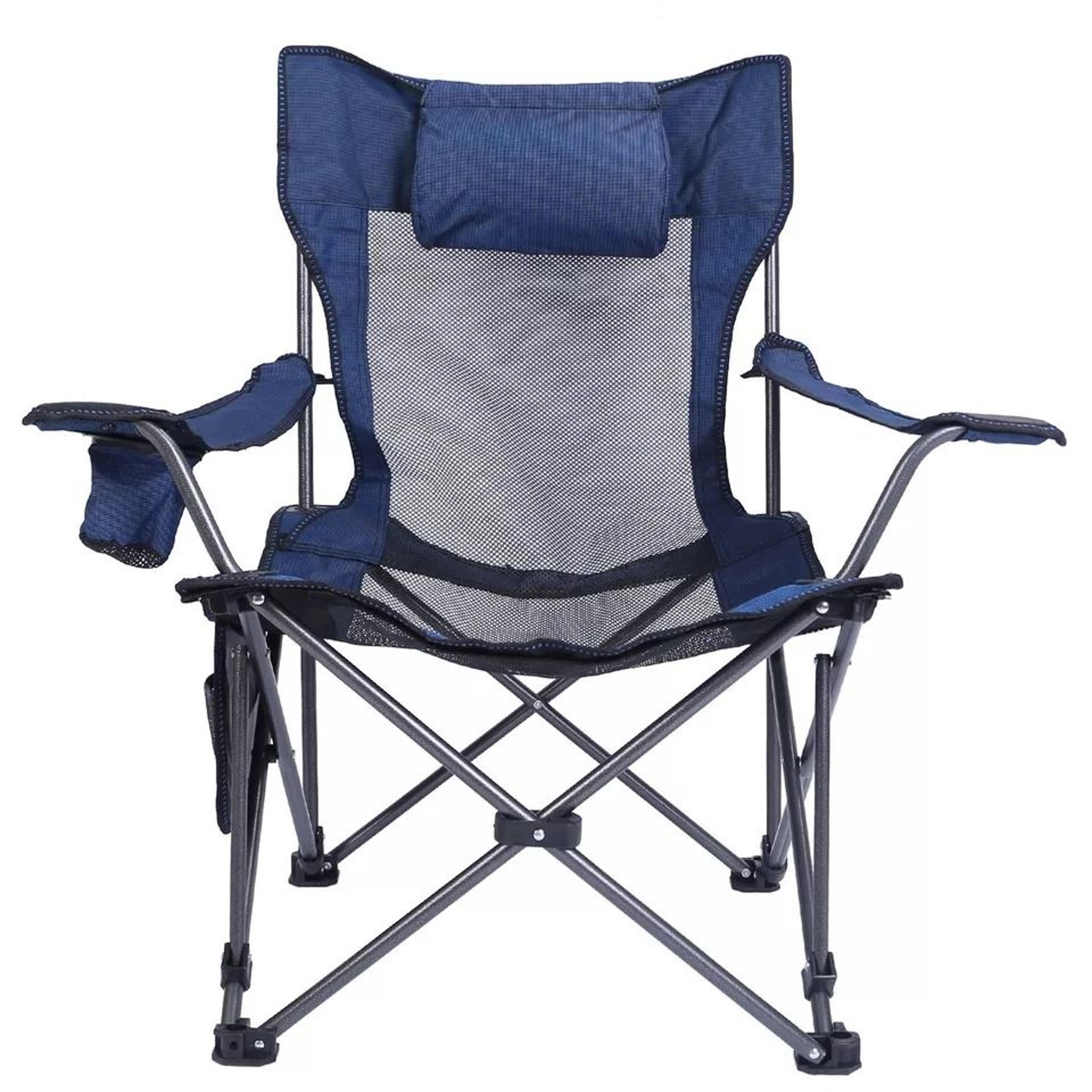 Heavy Duty Steel Camping Lounge Chair Foldable With Reclining Backrest Load Capacity 2