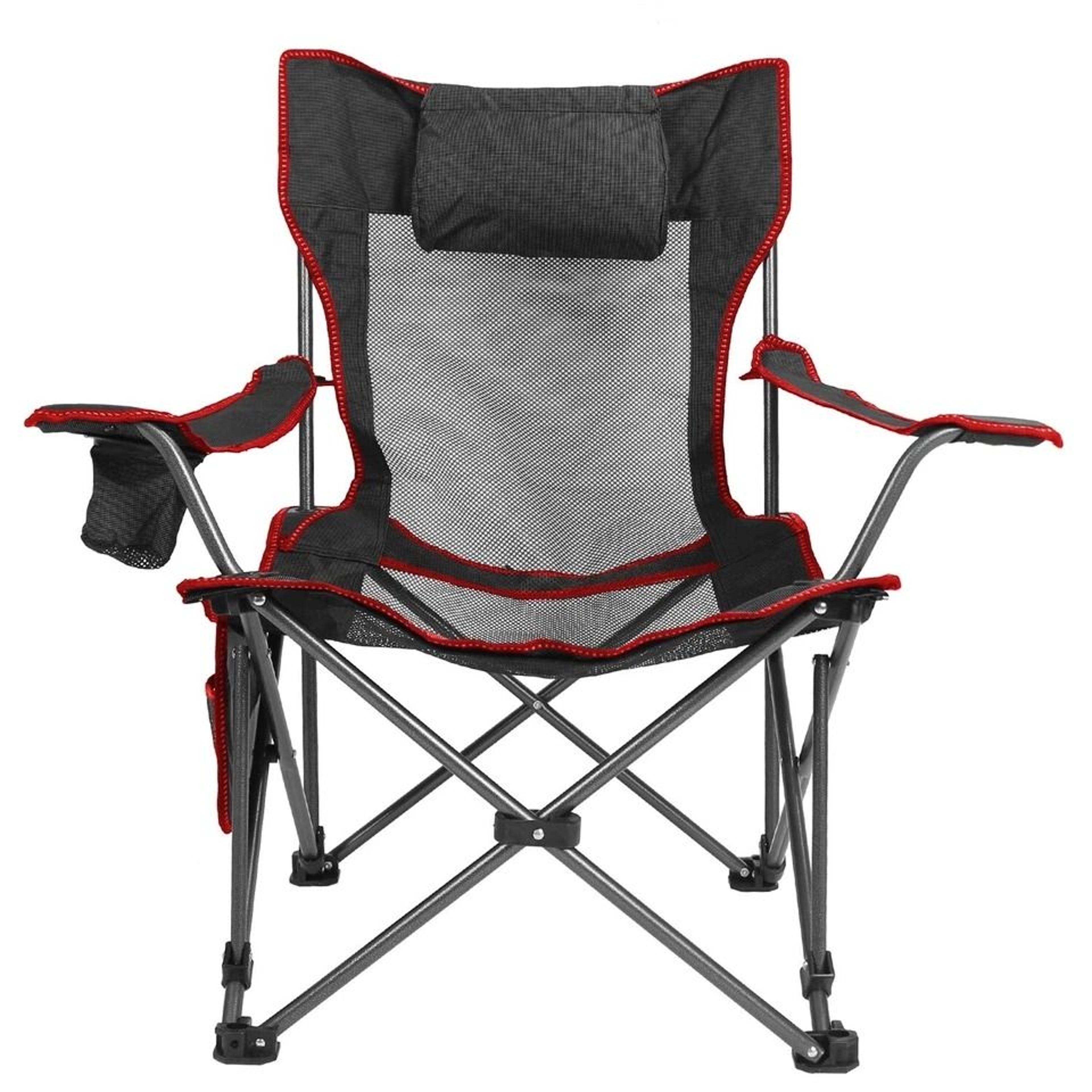 Heavy Duty Steel Camping Lounge Chair Foldable With Reclining Backrest Load Capacity 1