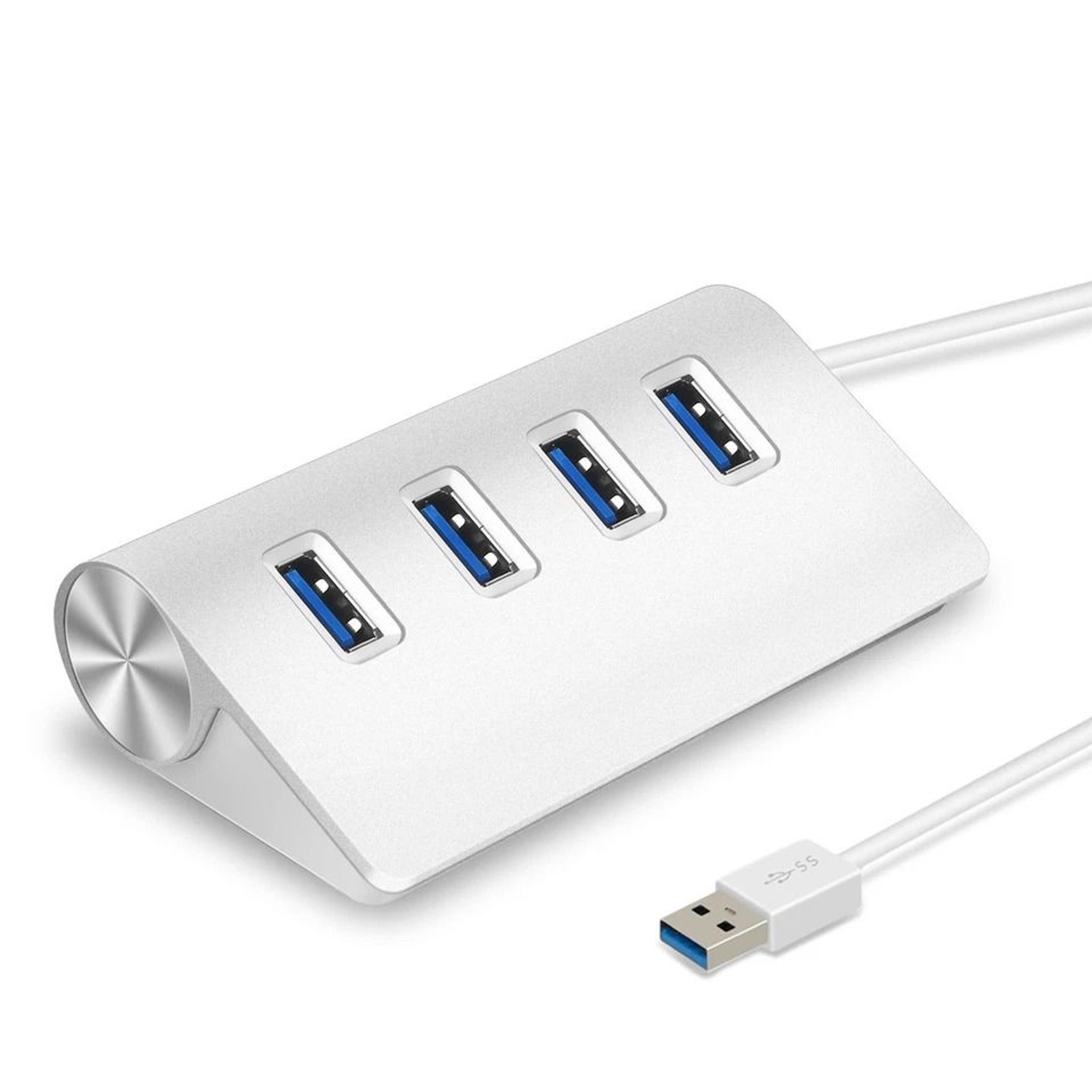 Portable USB Hub HighSpeed Data Transfer Aluminum Alloy Charging Hub For Windows PC Mac 4