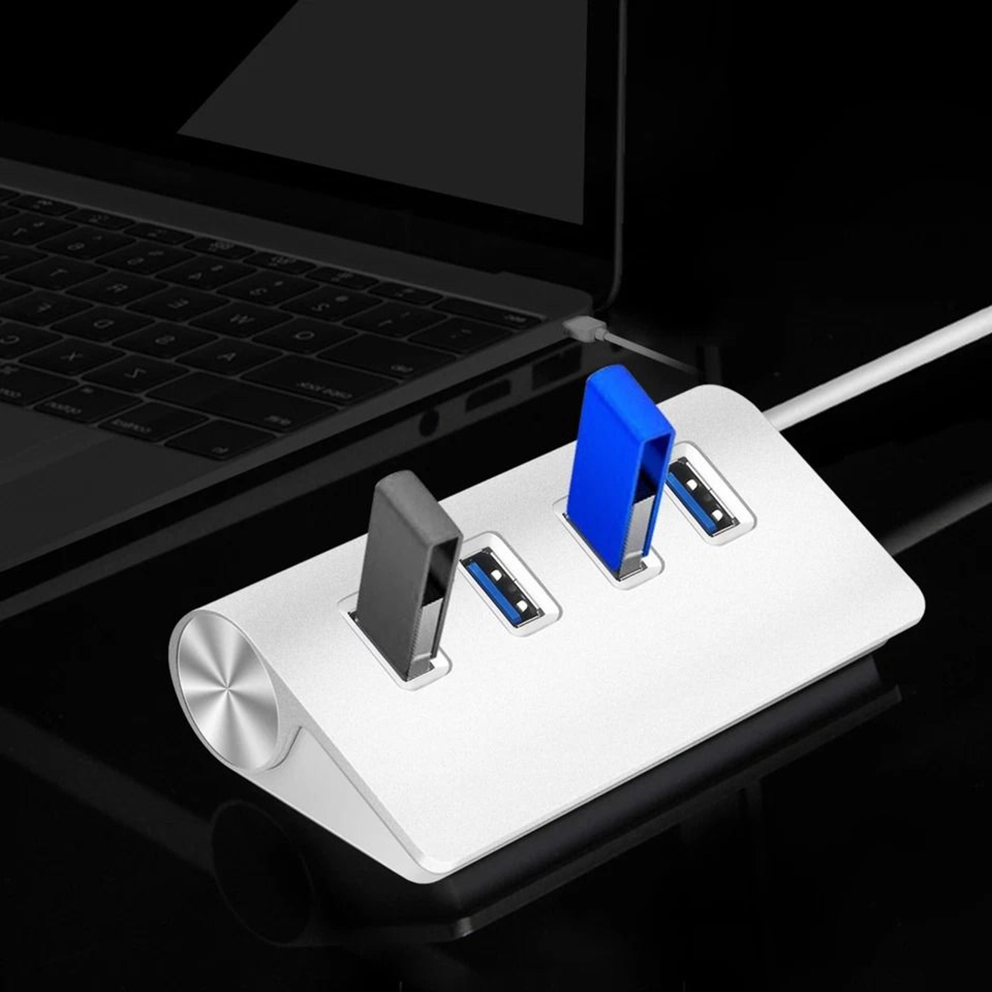 Portable USB Hub HighSpeed Data Transfer Aluminum Alloy Charging Hub For Windows PC Mac 6