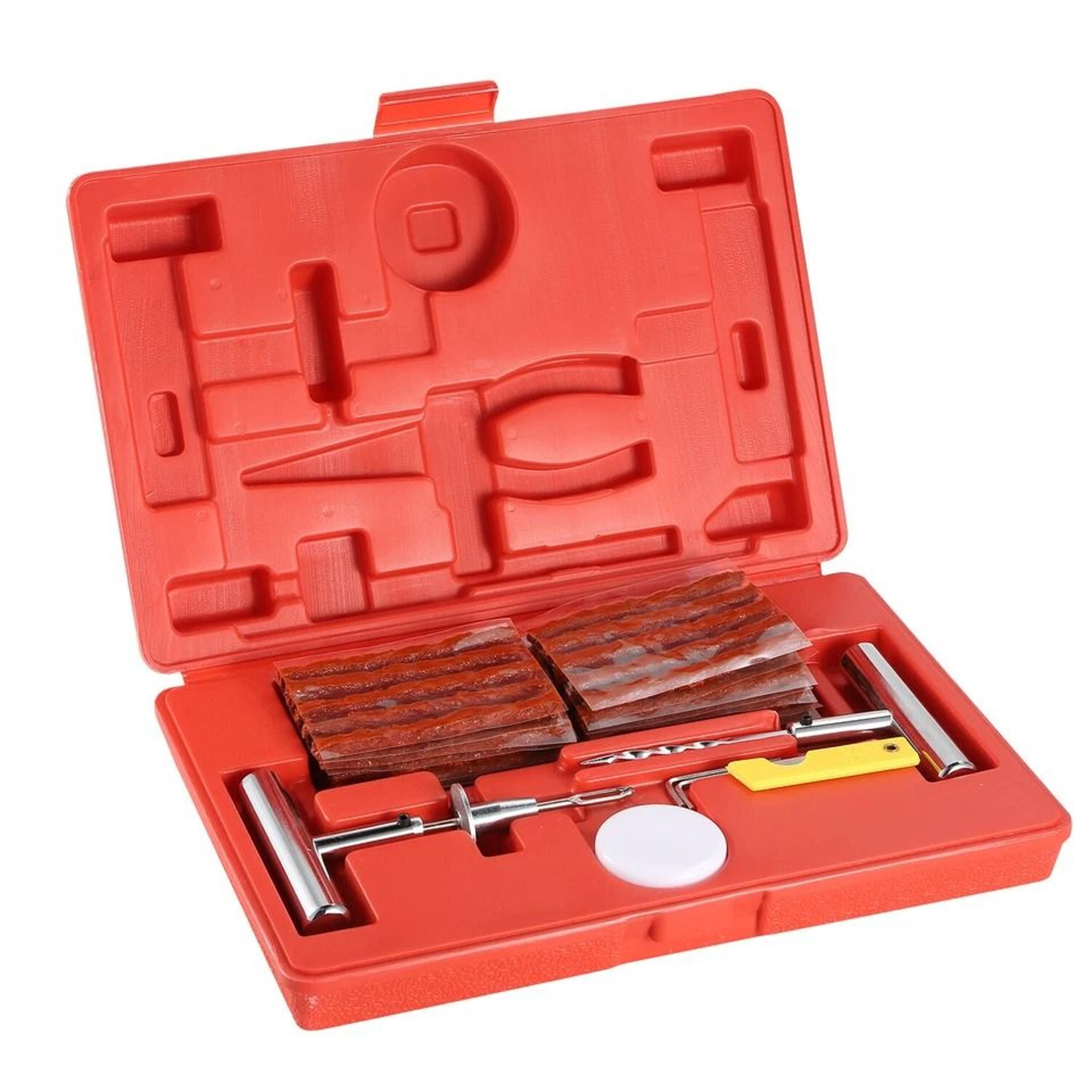 diy flat tire repair kit,tire repair tools for car, truck, motorcycle, atv, lawn mower - home plug patch kit