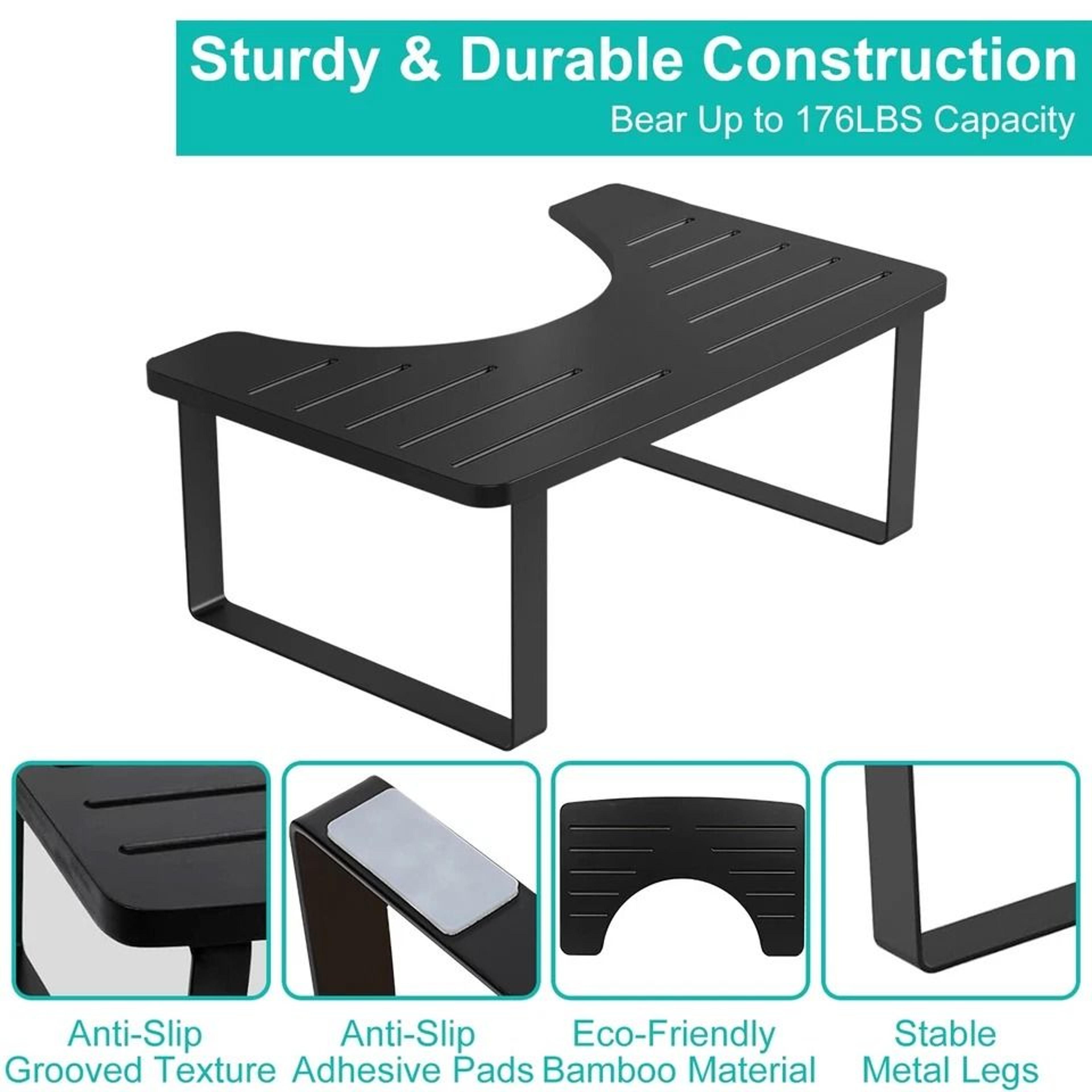 AntiSlip Wooden Metal Potty Stool Height Toilet Stool For Kid And Adult Bathroom Stool For Comforta 7
