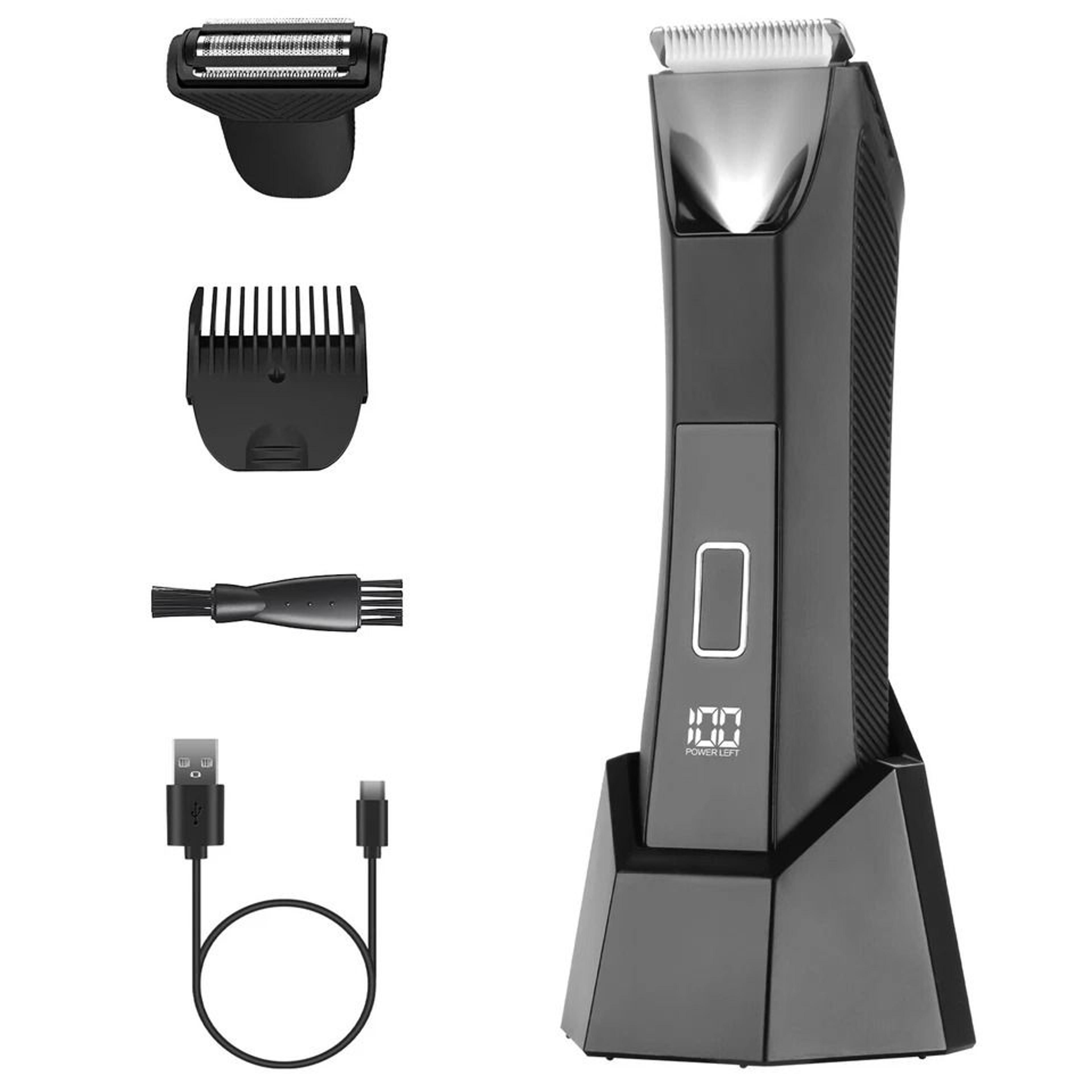 Waterproof Electric Body Trimmer Cordless Beard Shaver Groin  Pubic Hair Grooming For Men Rechargea 2