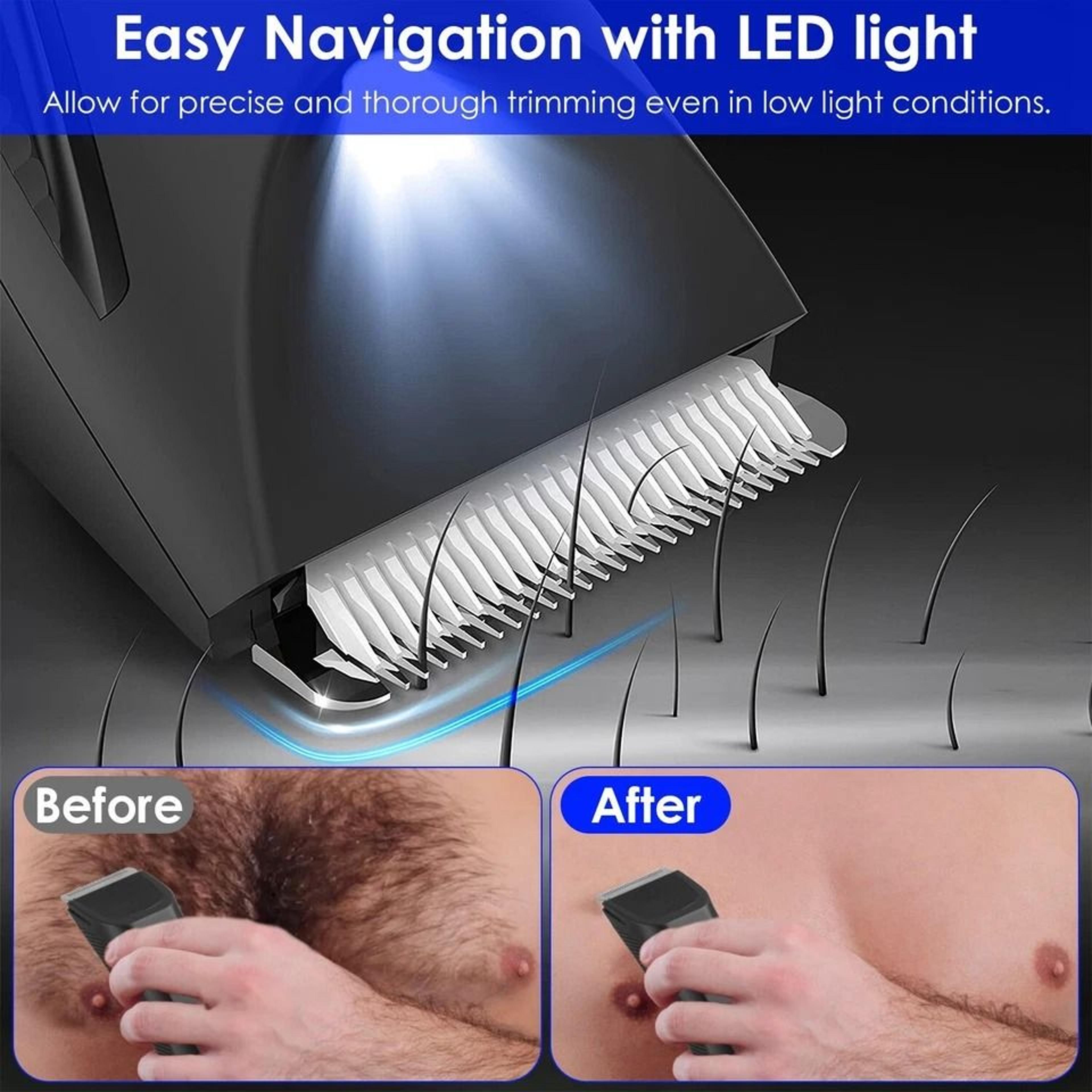 Waterproof Electric Body Trimmer Cordless Beard Shaver Groin  Pubic Hair Grooming For Men Rechargea 6