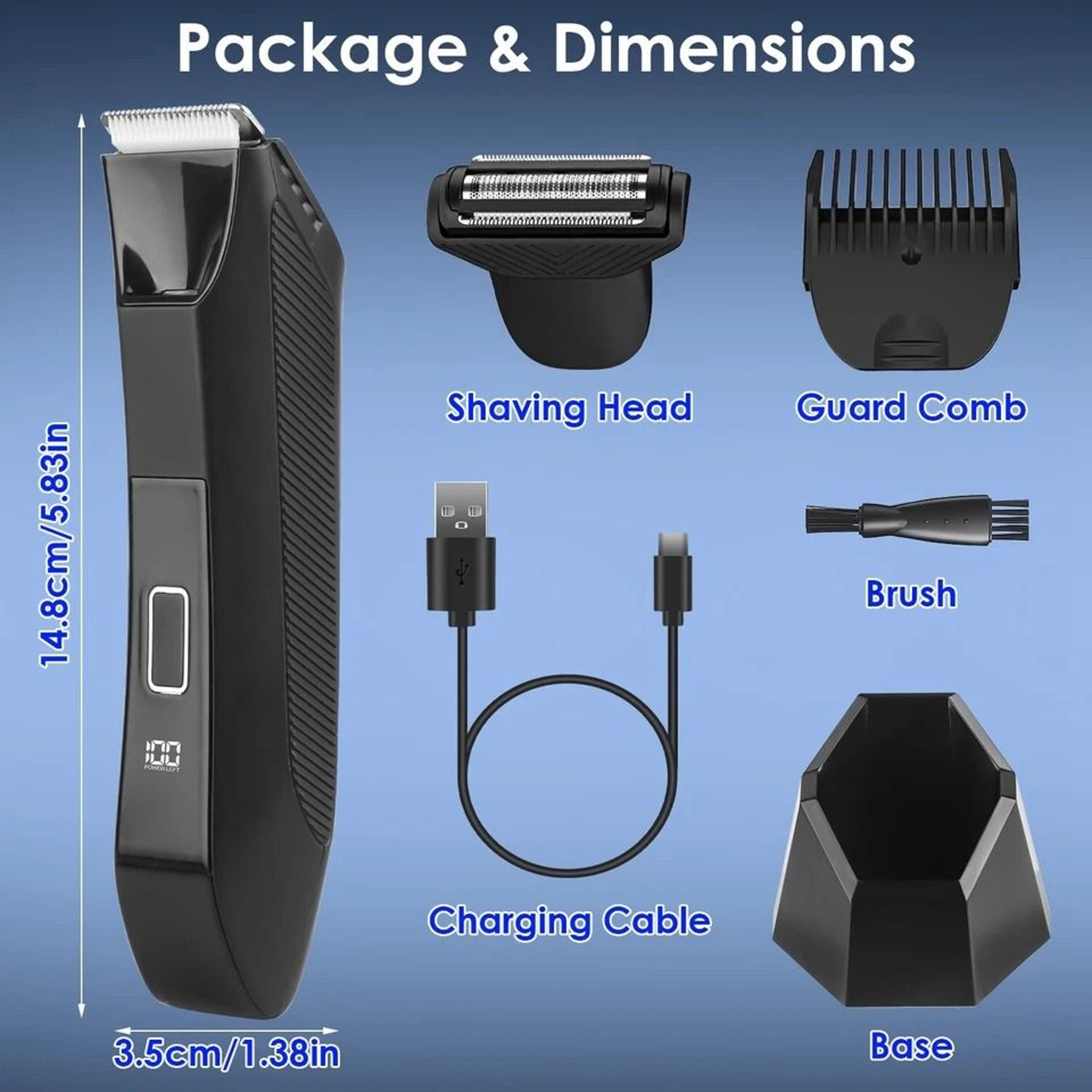 Waterproof Electric Body Trimmer Cordless Beard Shaver Groin  Pubic Hair Grooming For Men Rechargea 11
