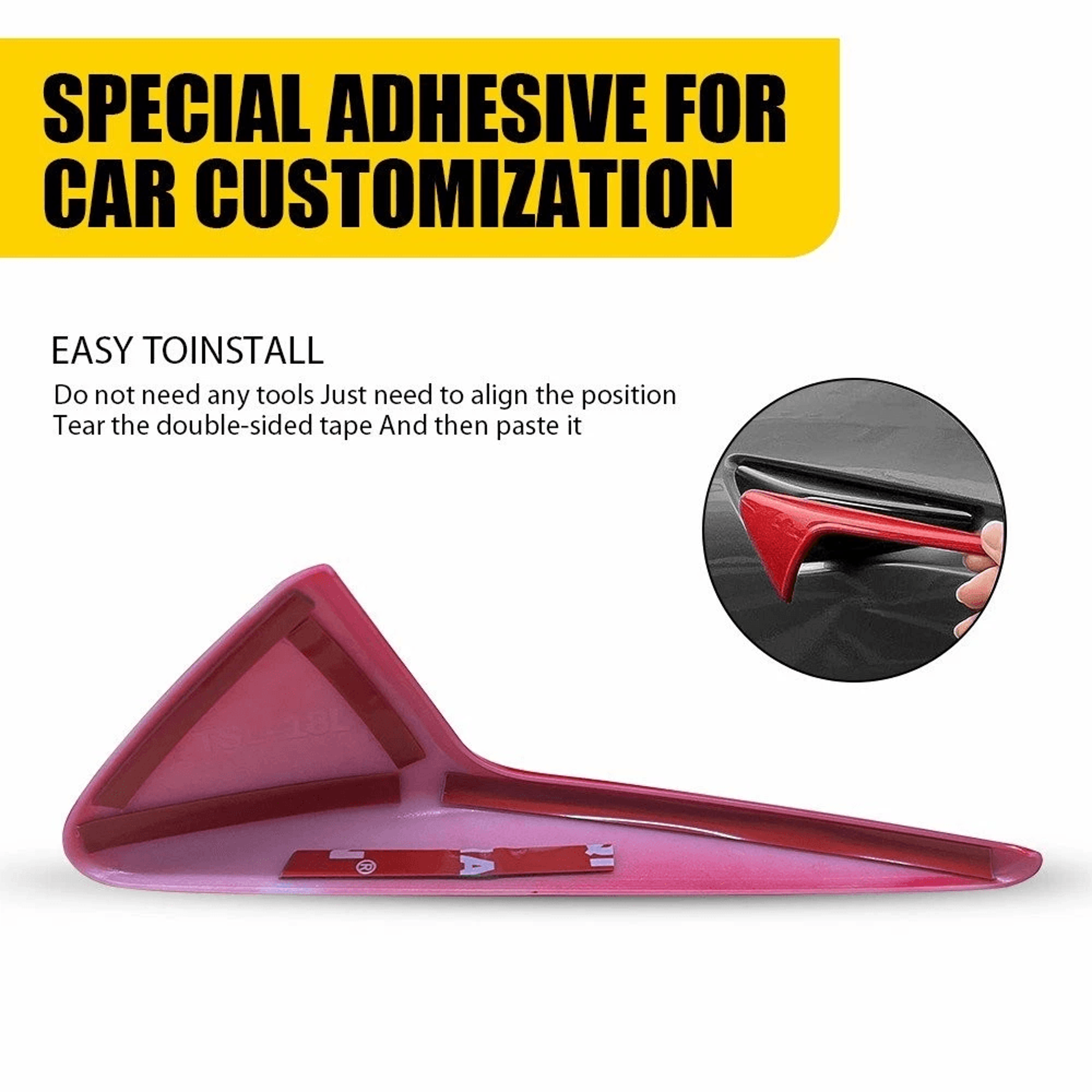 HighPerformance Glossy Red Side Fender Camera Vent Covers Easy Installation 4