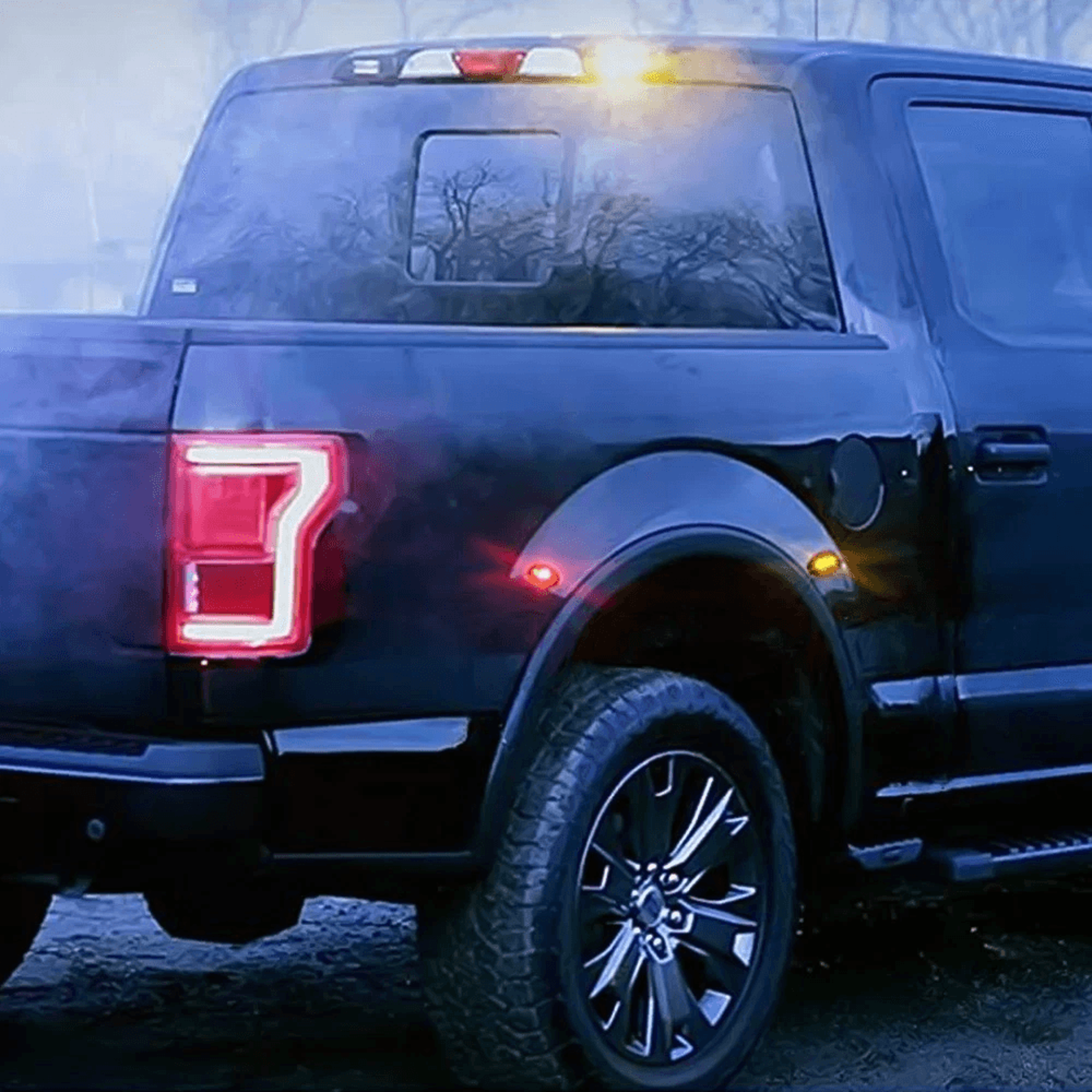 bright red&amber dually bed side fender light, led tail light, uv treated abs