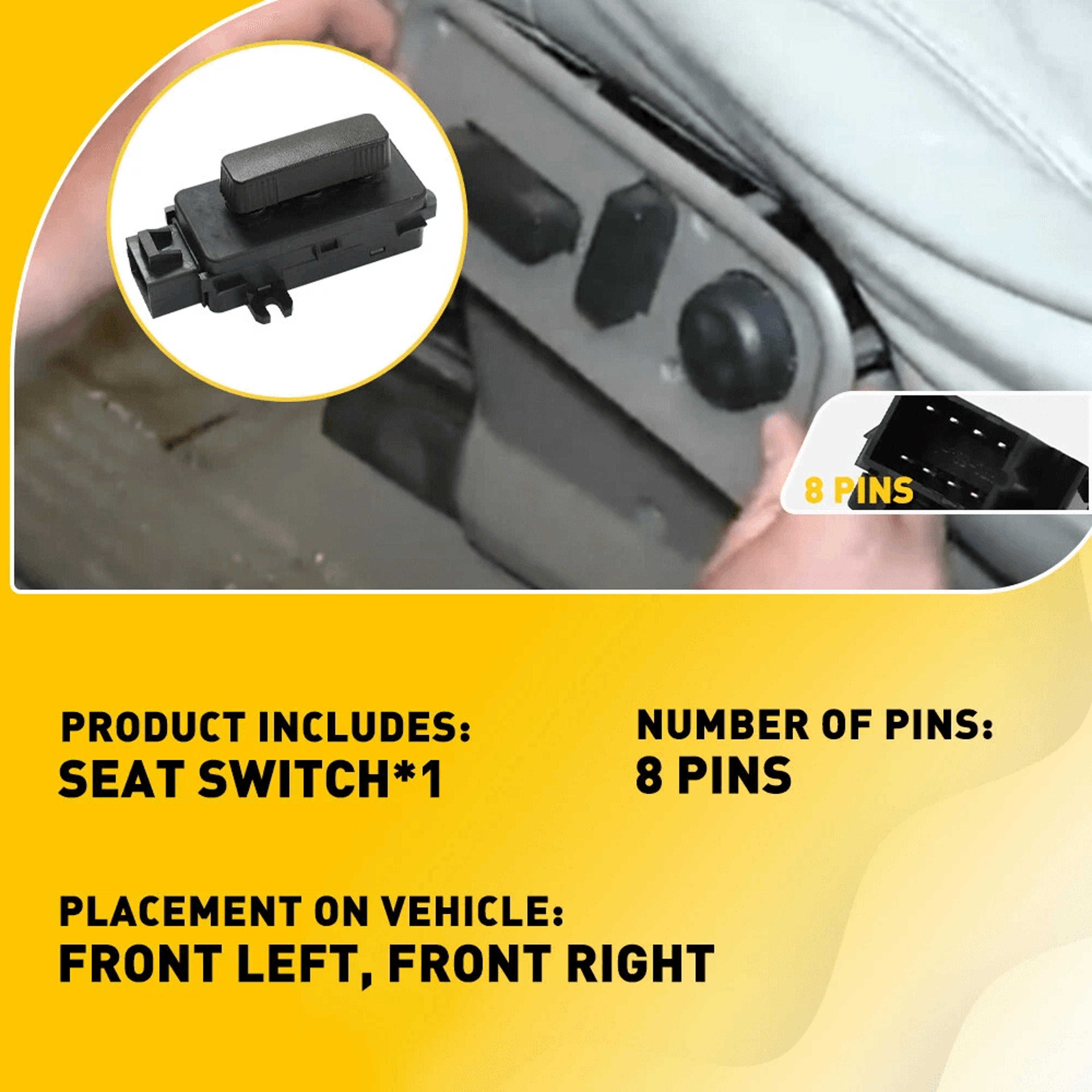 Seat Power Control Switch 8Pin Terminal Connector Direct Replacement For Cars 4
