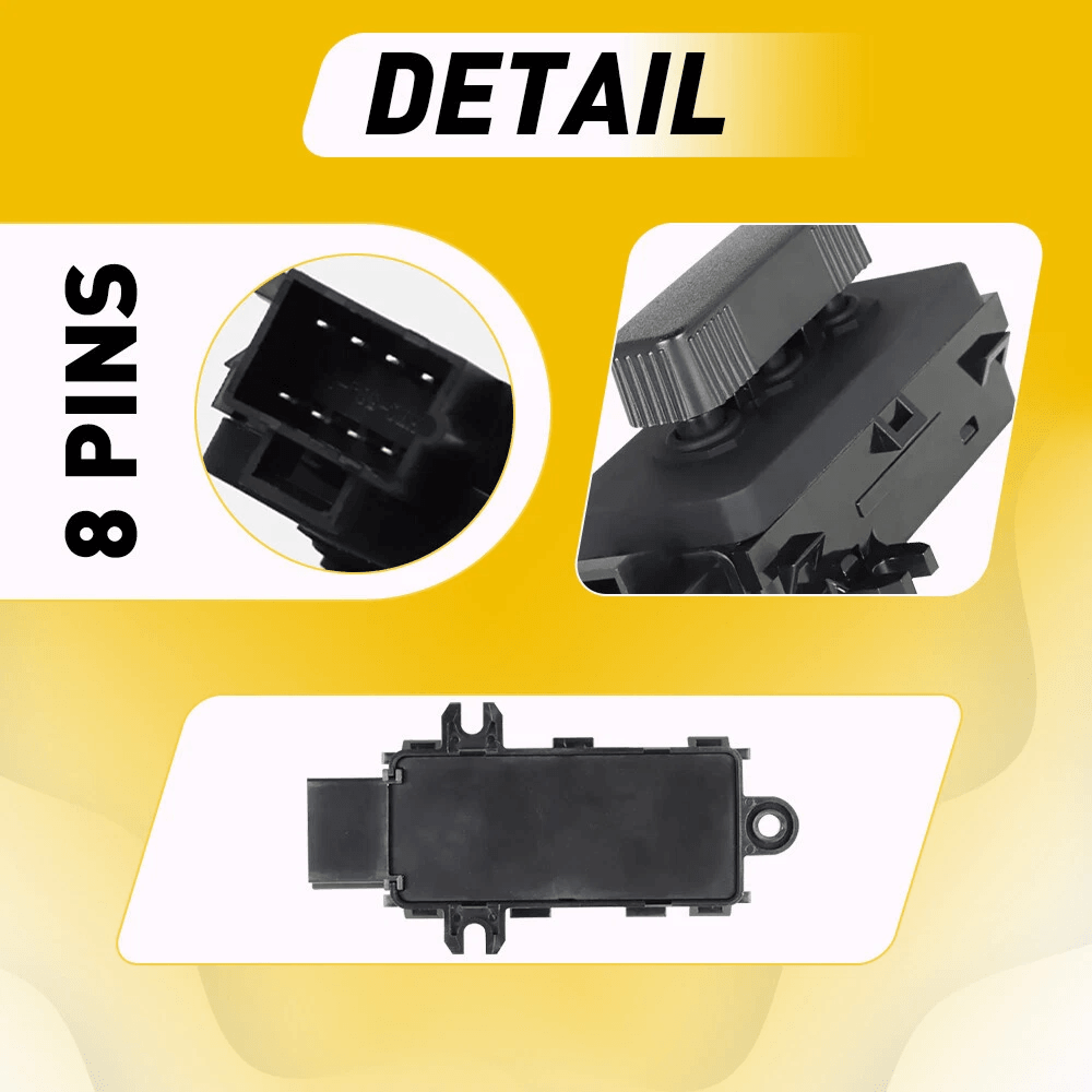 Seat Power Control Switch 8Pin Terminal Connector Direct Replacement For Cars 9
