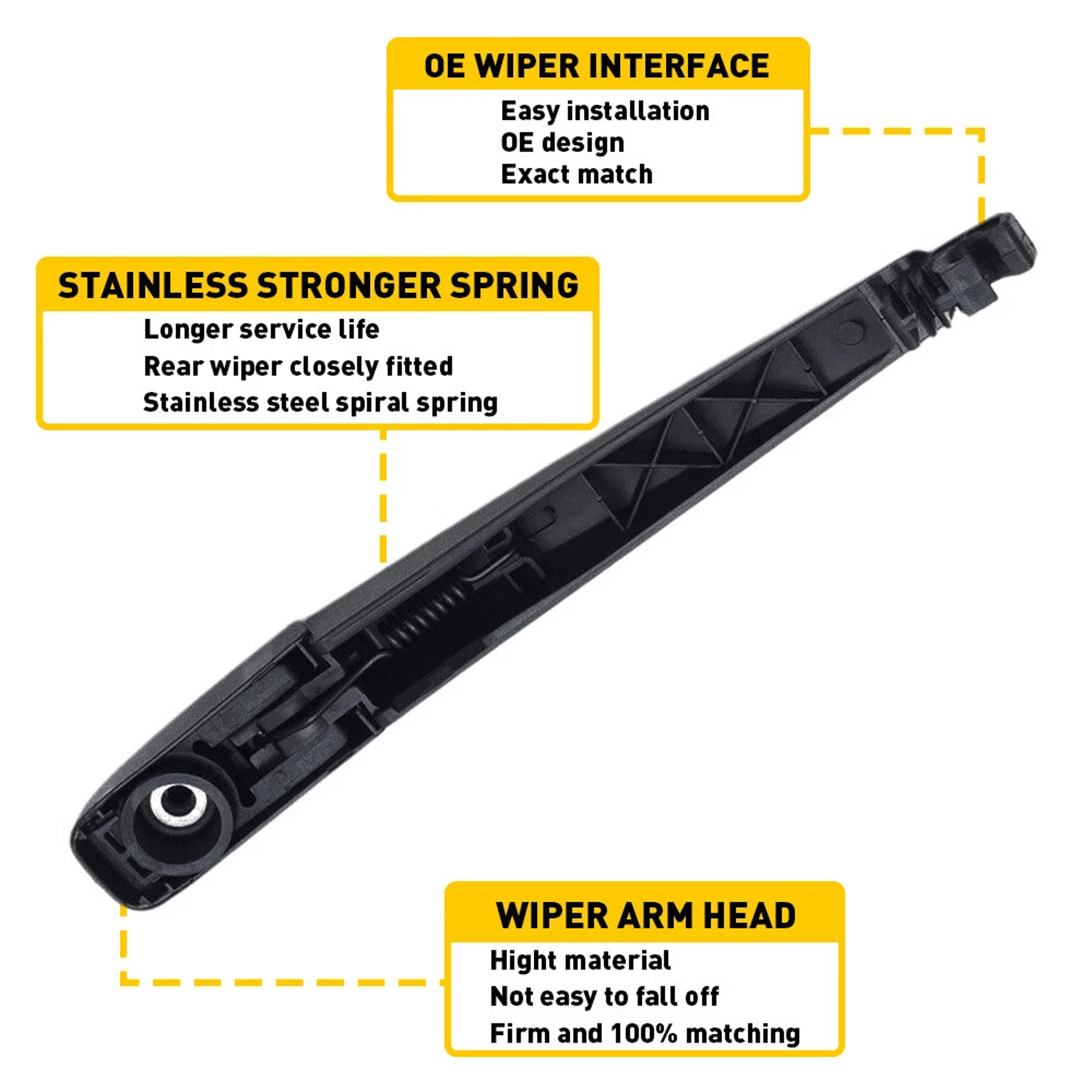 NEW Rear Wiper Blade Perfect Fit For Vehicles LongLife Natural Rubber Blades 8