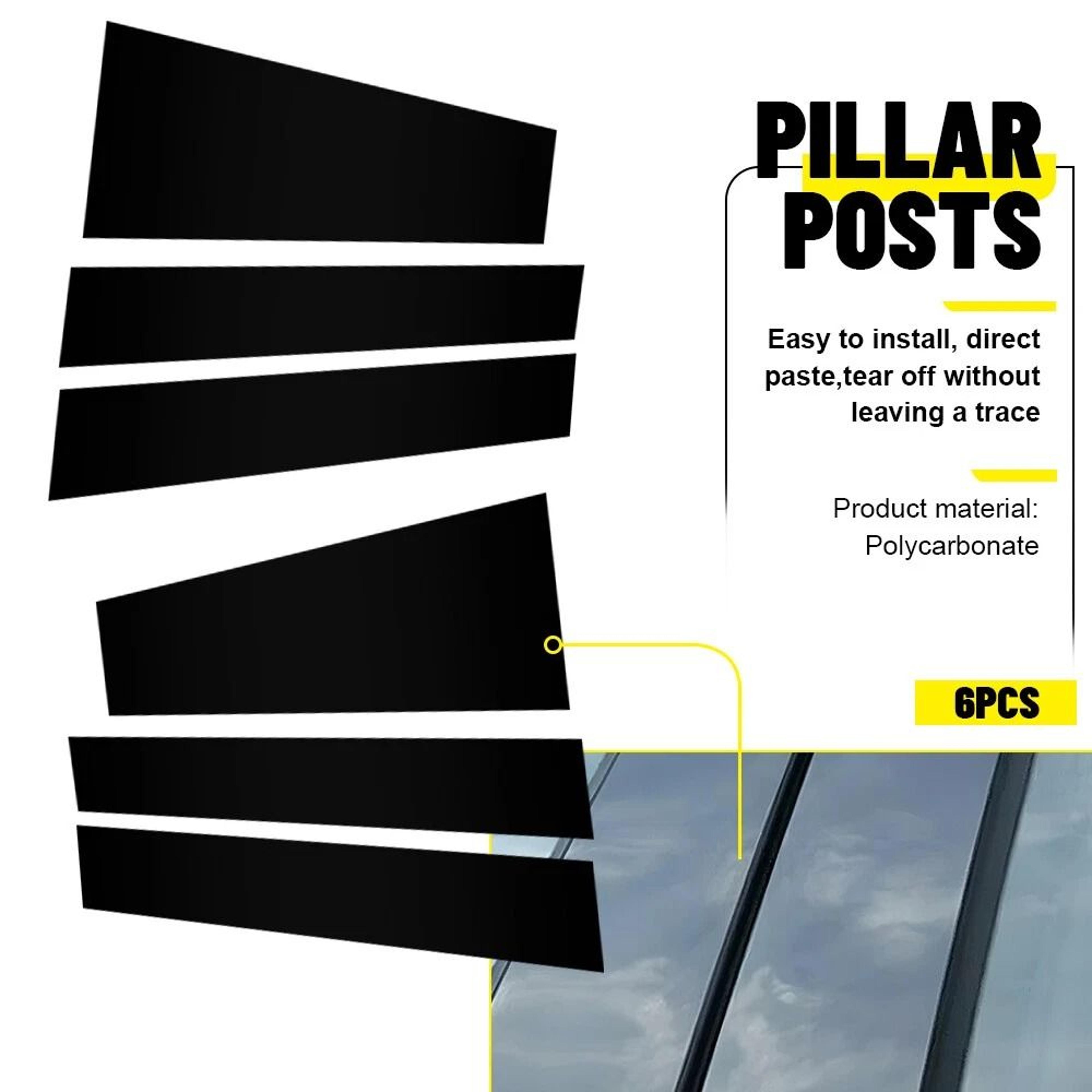 Gloss Black Door Window Trim Cover Pillar Posts 1