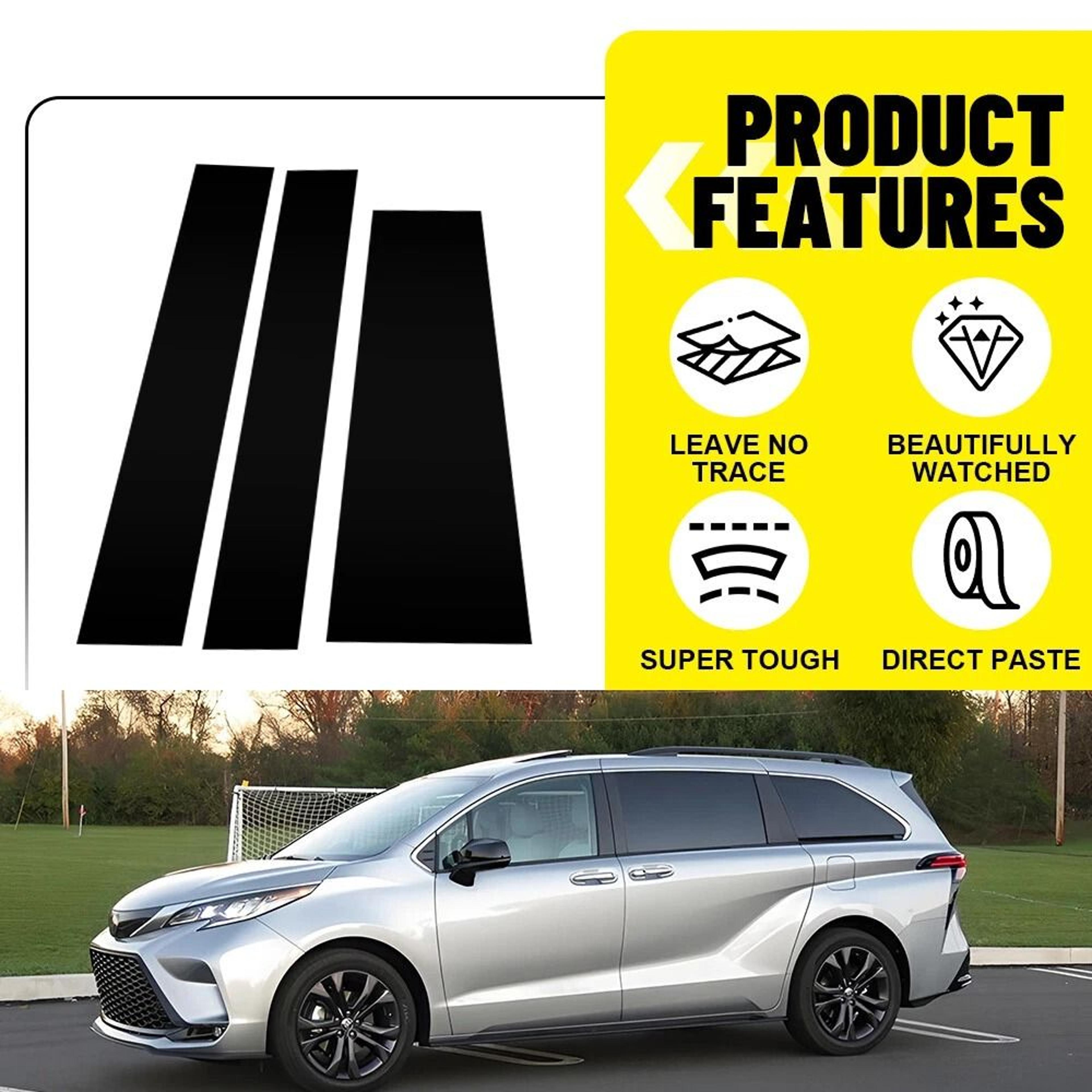 Gloss Black Door Window Trim Cover Pillar Posts 5