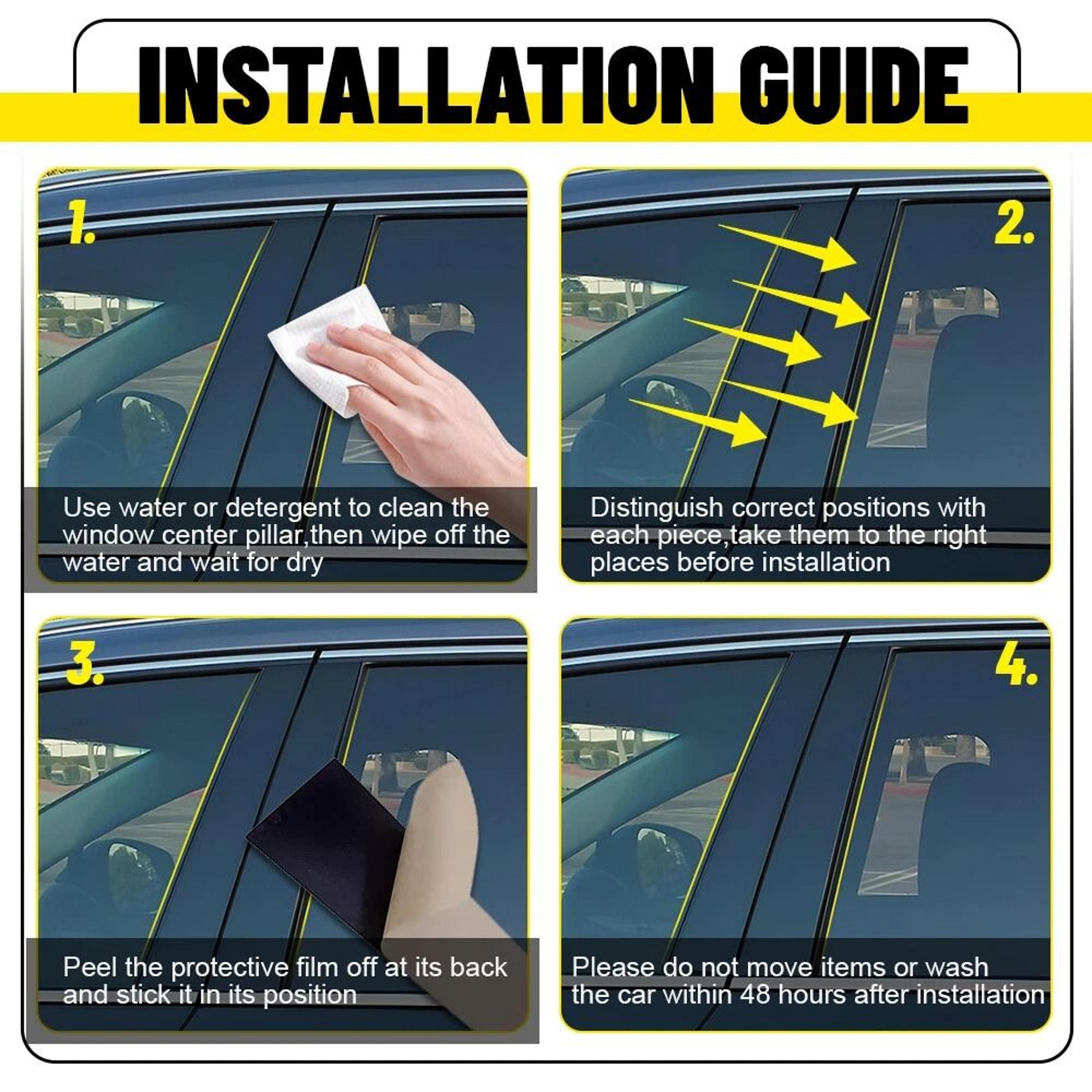 Gloss Black Door Window Trim Cover Pillar Posts 7