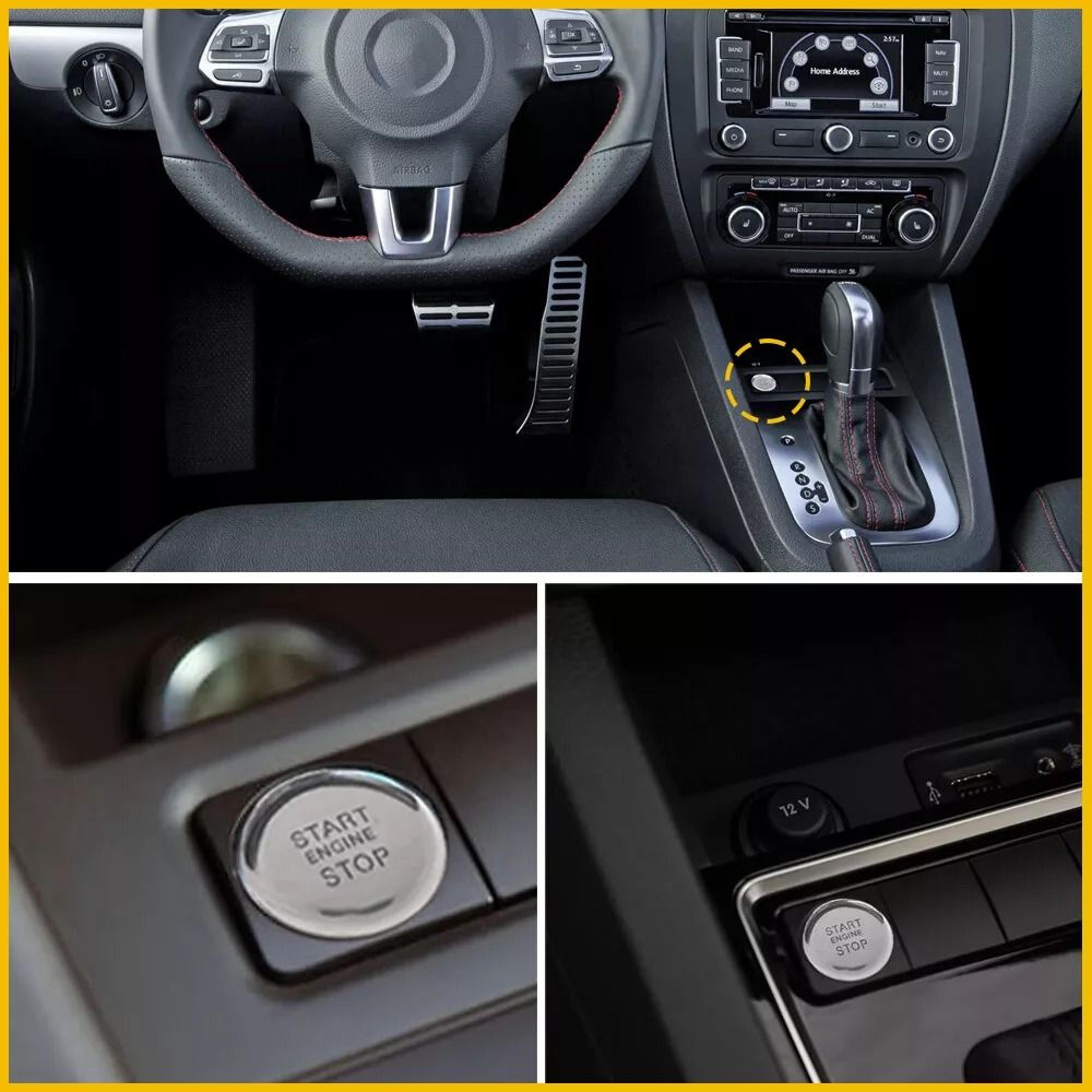 volkswagen jetta start stop push button, new car engine switch, abs material, black & silver