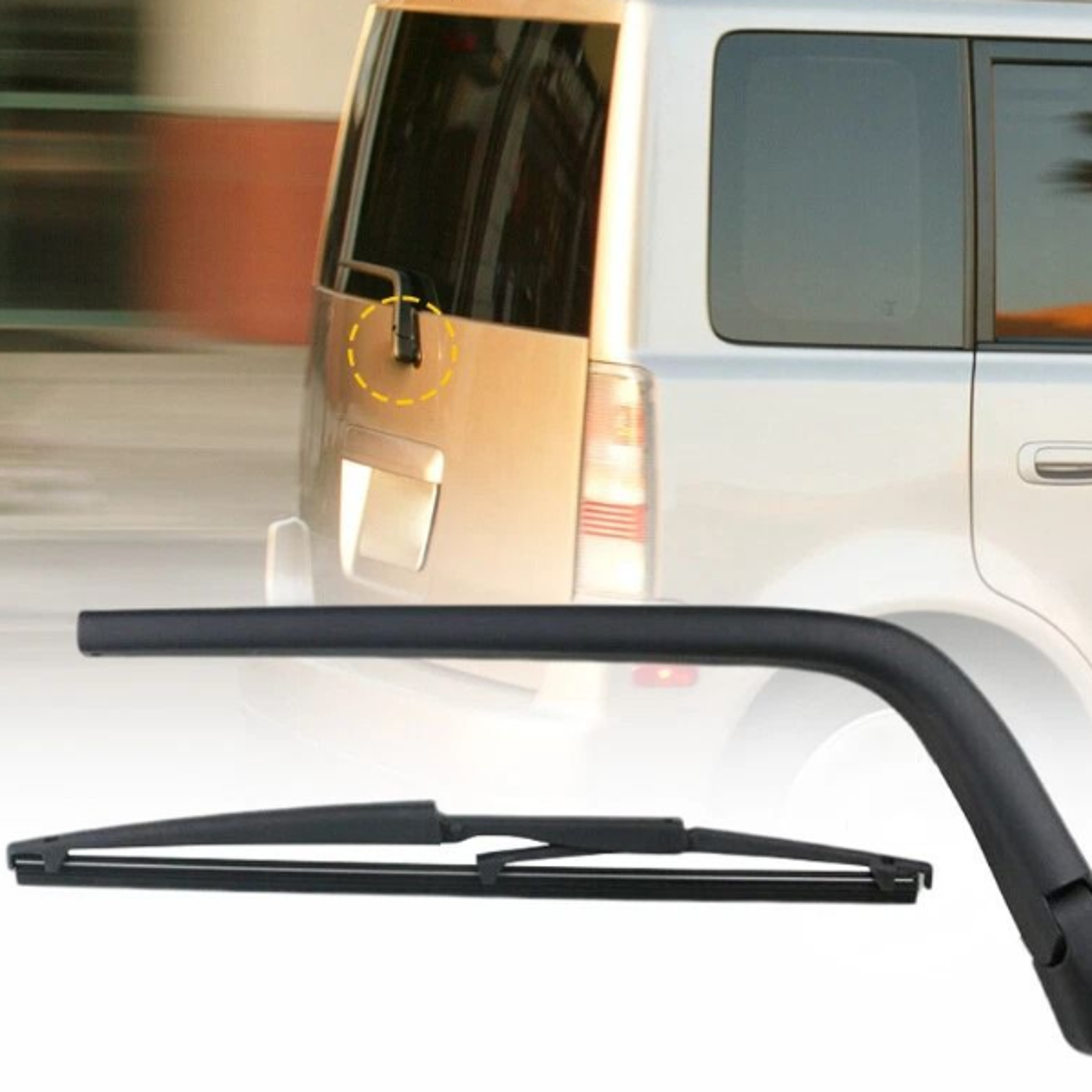 rear wiper arm with blade, long-lasting, high-pressure spring, perfectly fits your vehicle for clear rear view