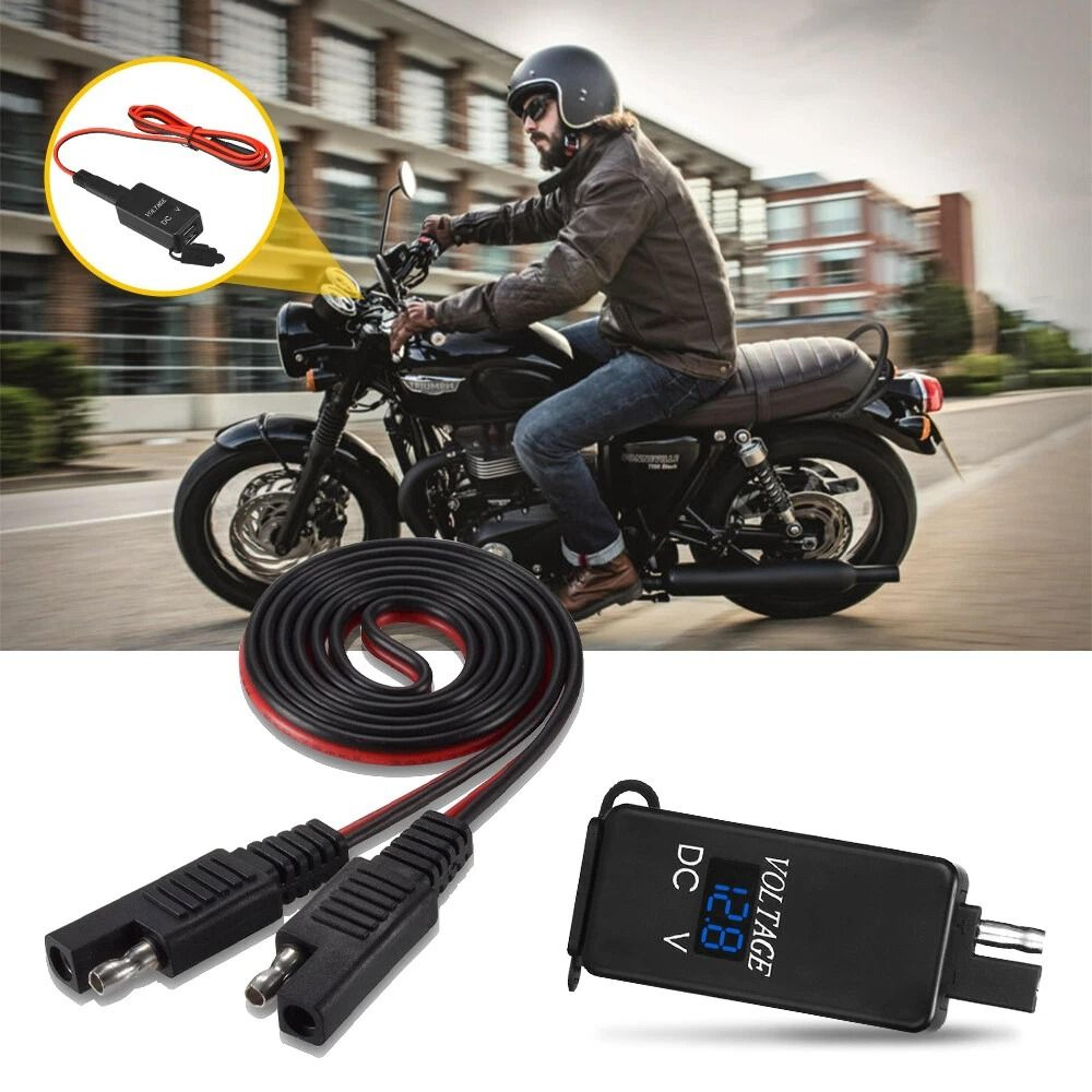 Waterproof SAE To USB Cable Adapter Motorcycle USB Charger With Power Switch LED Power Indication F 8