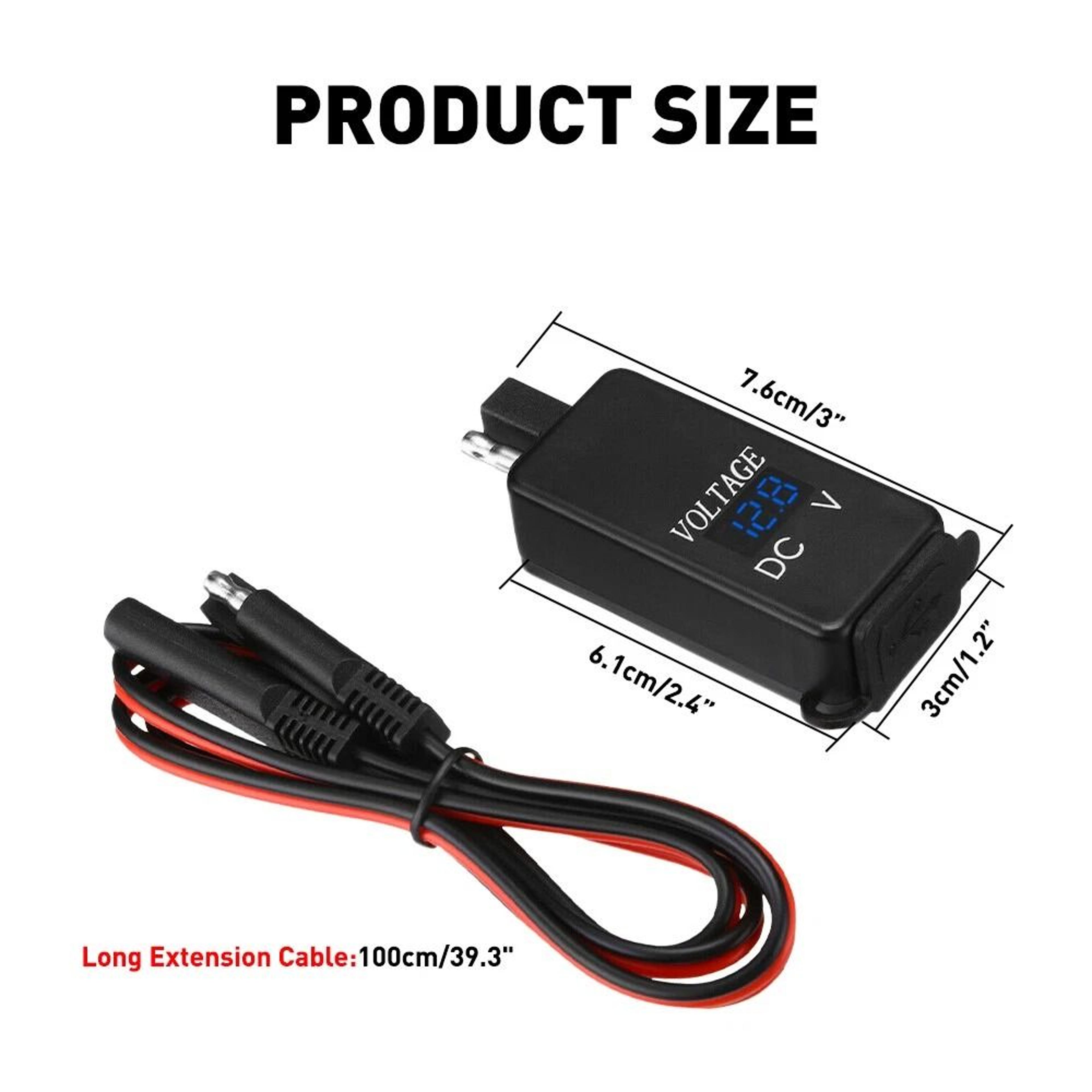 Waterproof SAE To USB Cable Adapter Motorcycle USB Charger With Power Switch LED Power Indication F 2