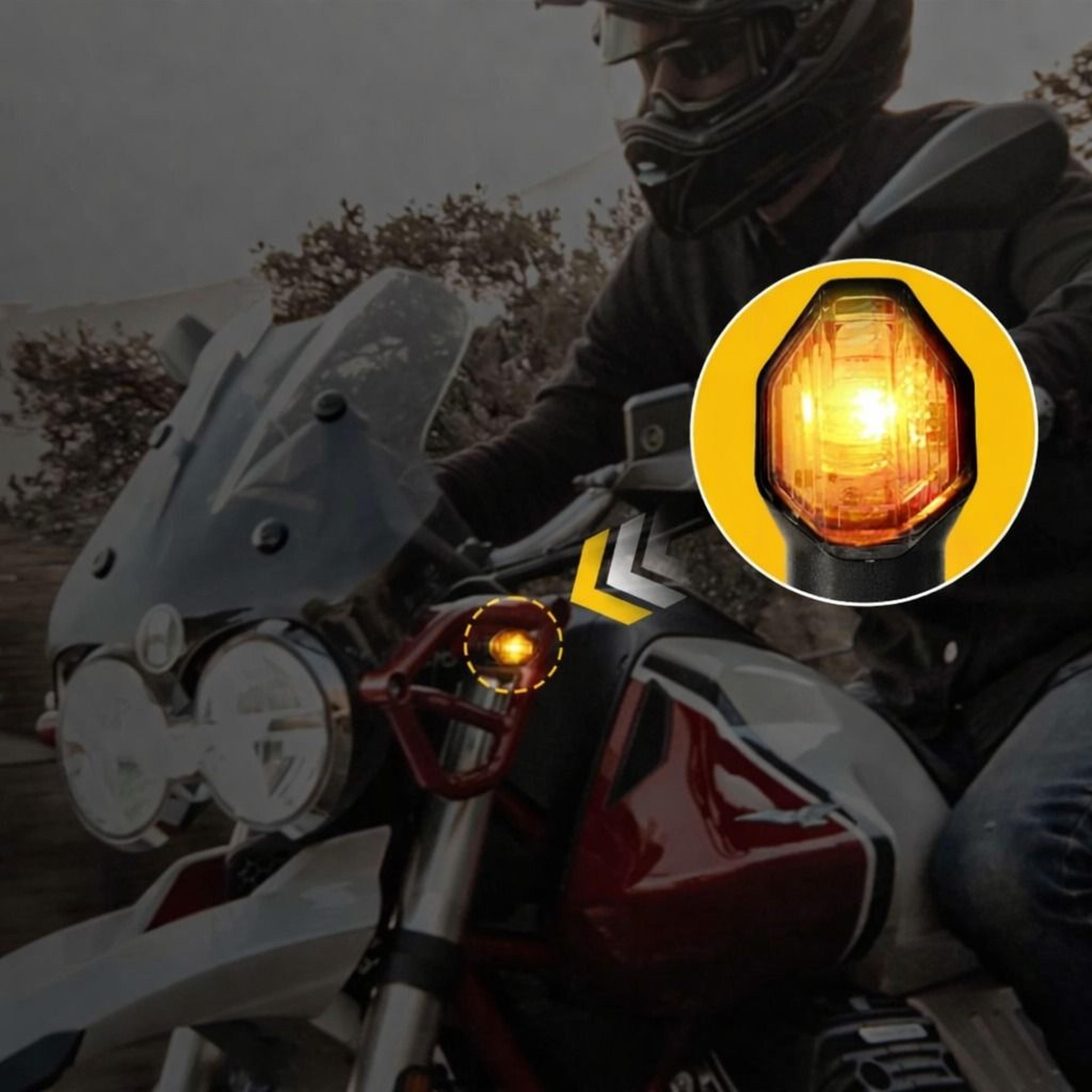 waterproof motorcycle turn indicator, amber led blinker light, high brightness, universal, easy installation