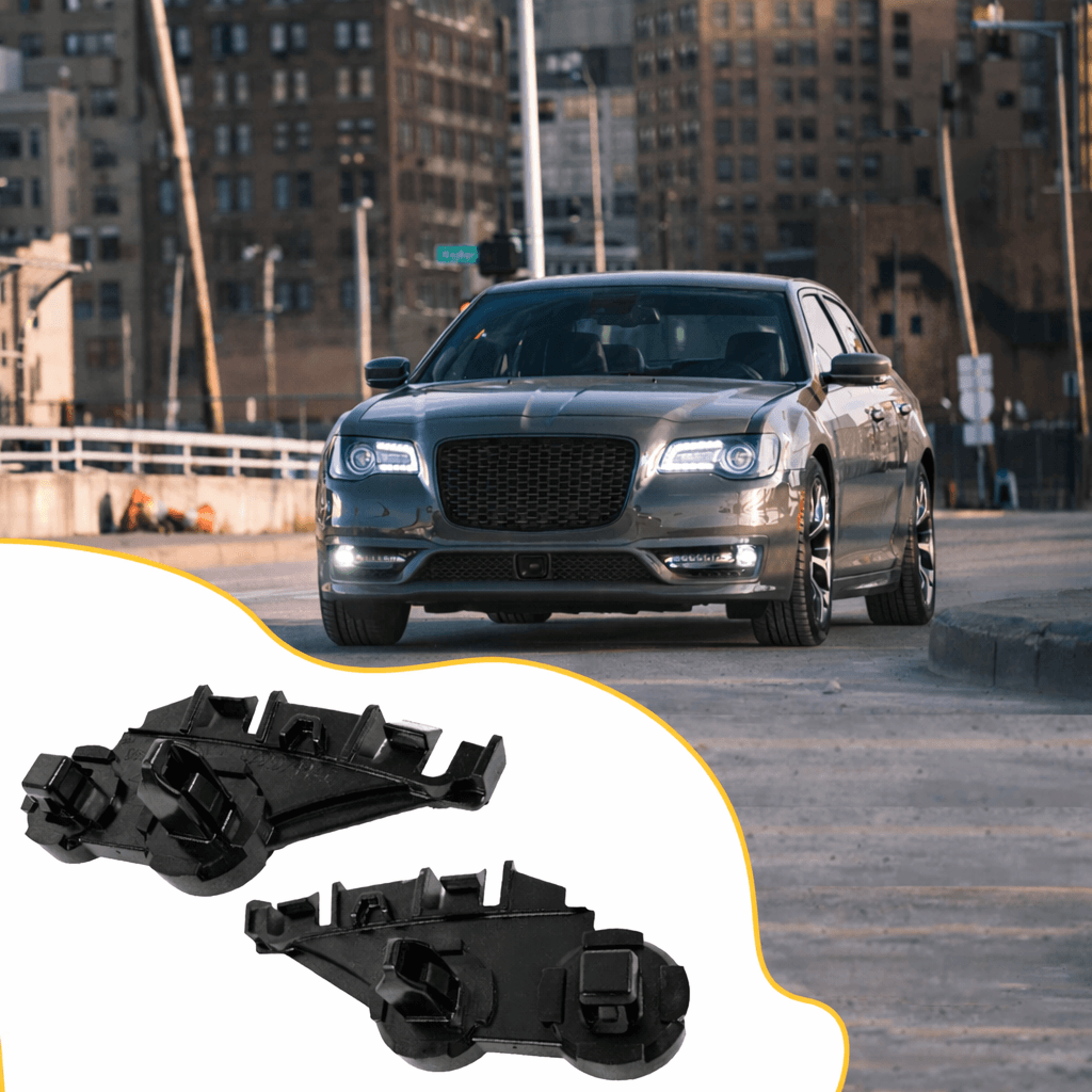 front lower bumper cover bracket lh & rh pair, high-quality abs, direct replacement
