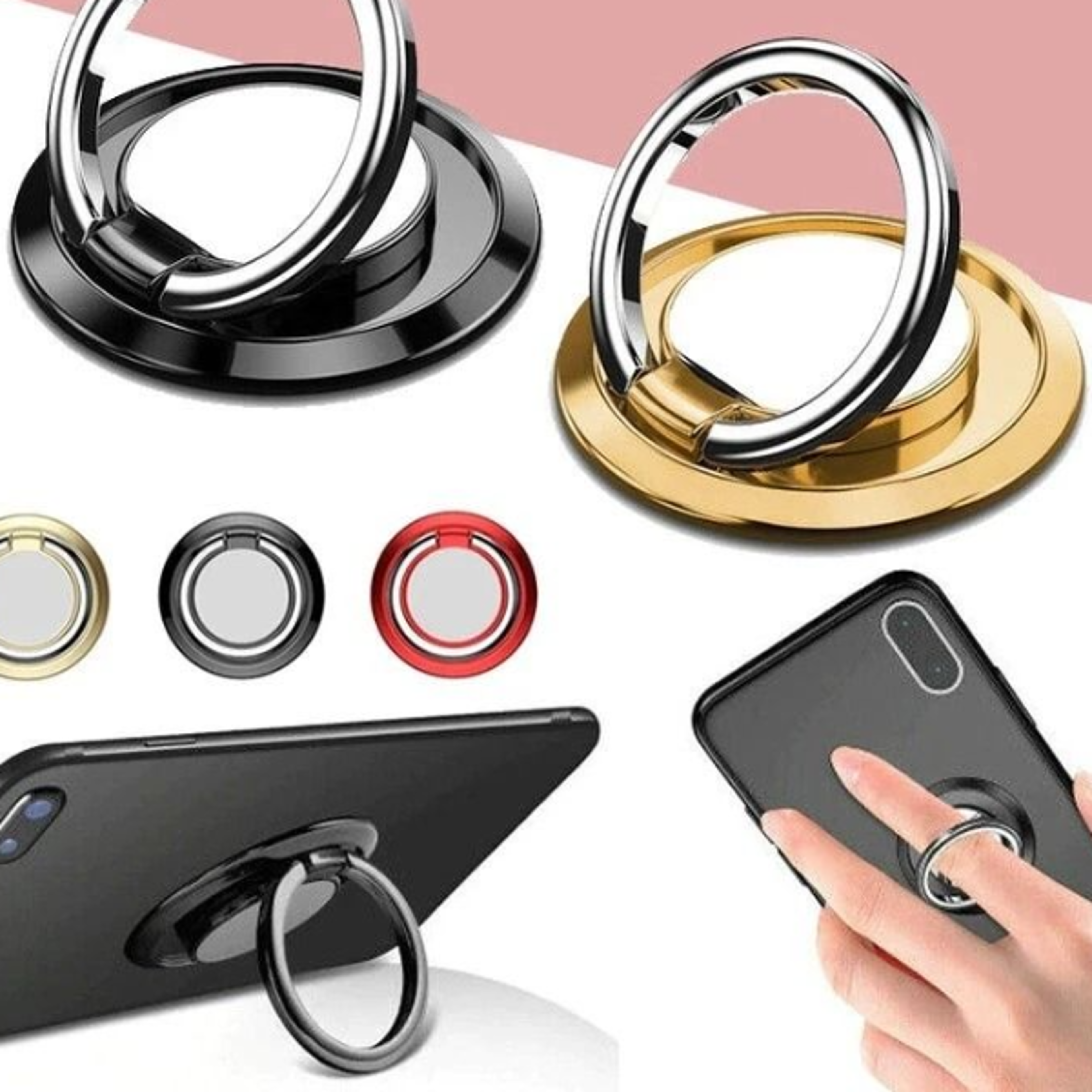 grip finger ring holder stand, rotating for cell phone, magnetic mount for car – premium phone grip