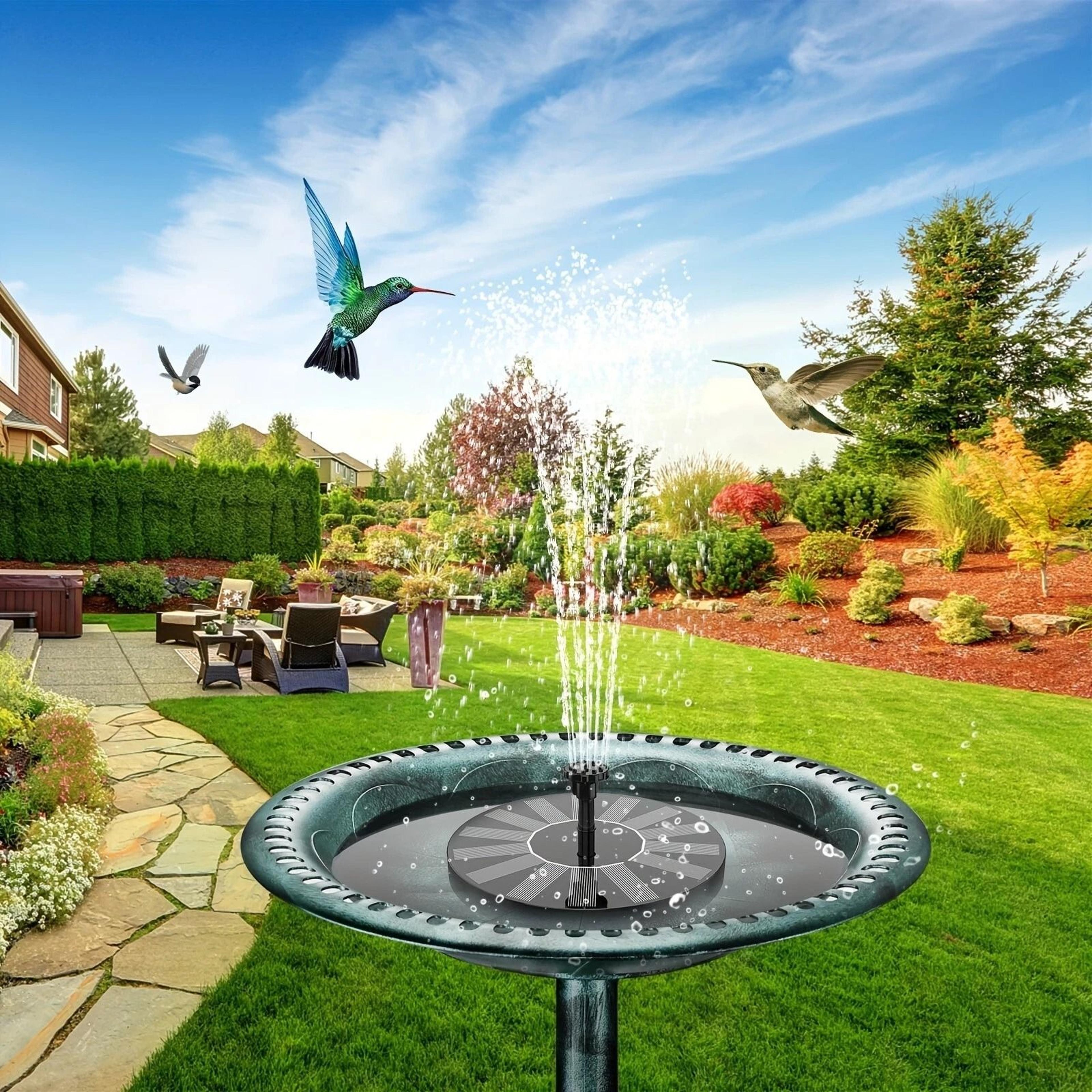 solar fountain with nozzle, solar power bird bath fountain pump, upgrade solar fountain