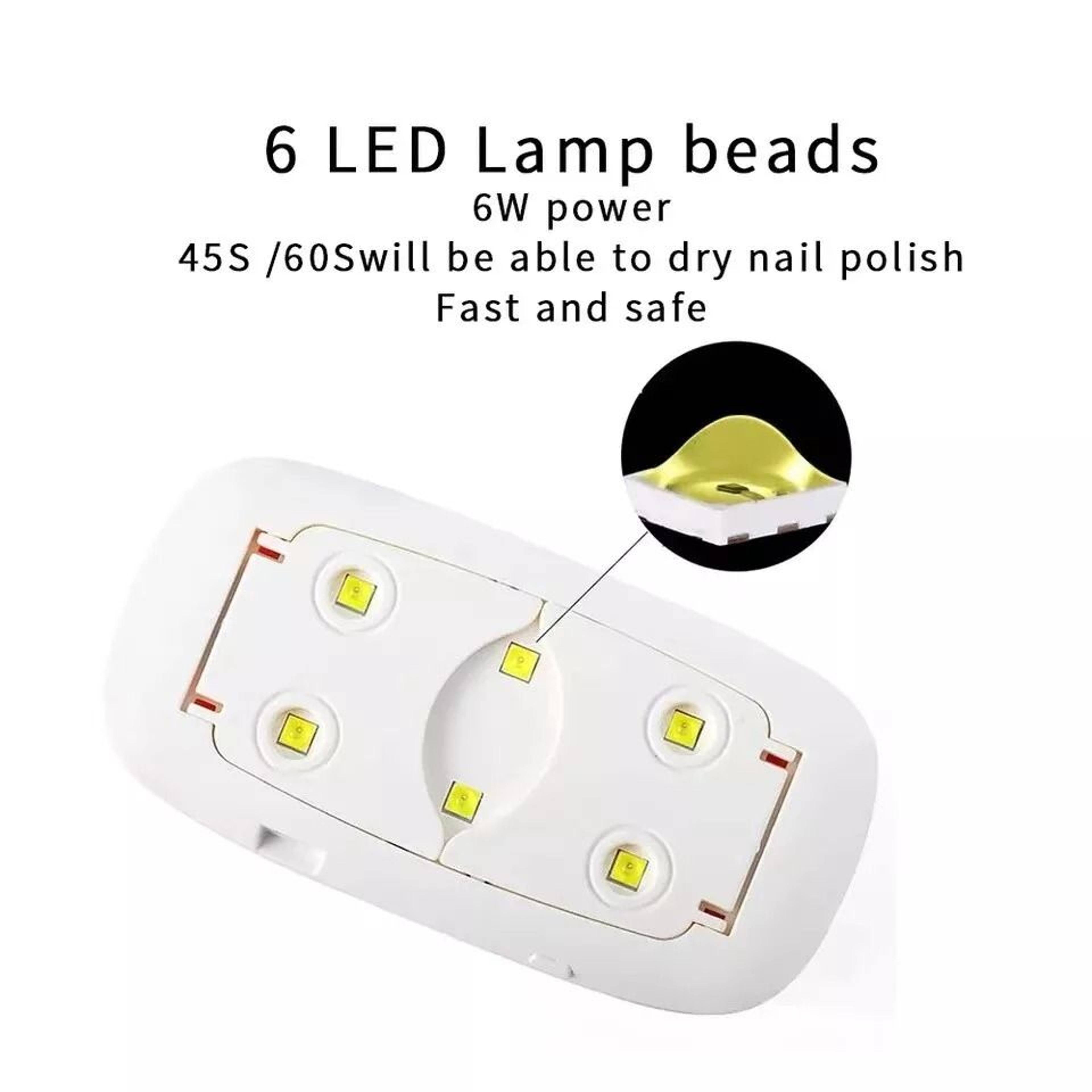 LED Light SUN Mini Nails Lamp Portable UV Nail Dryer For Gel Nails 6W 2