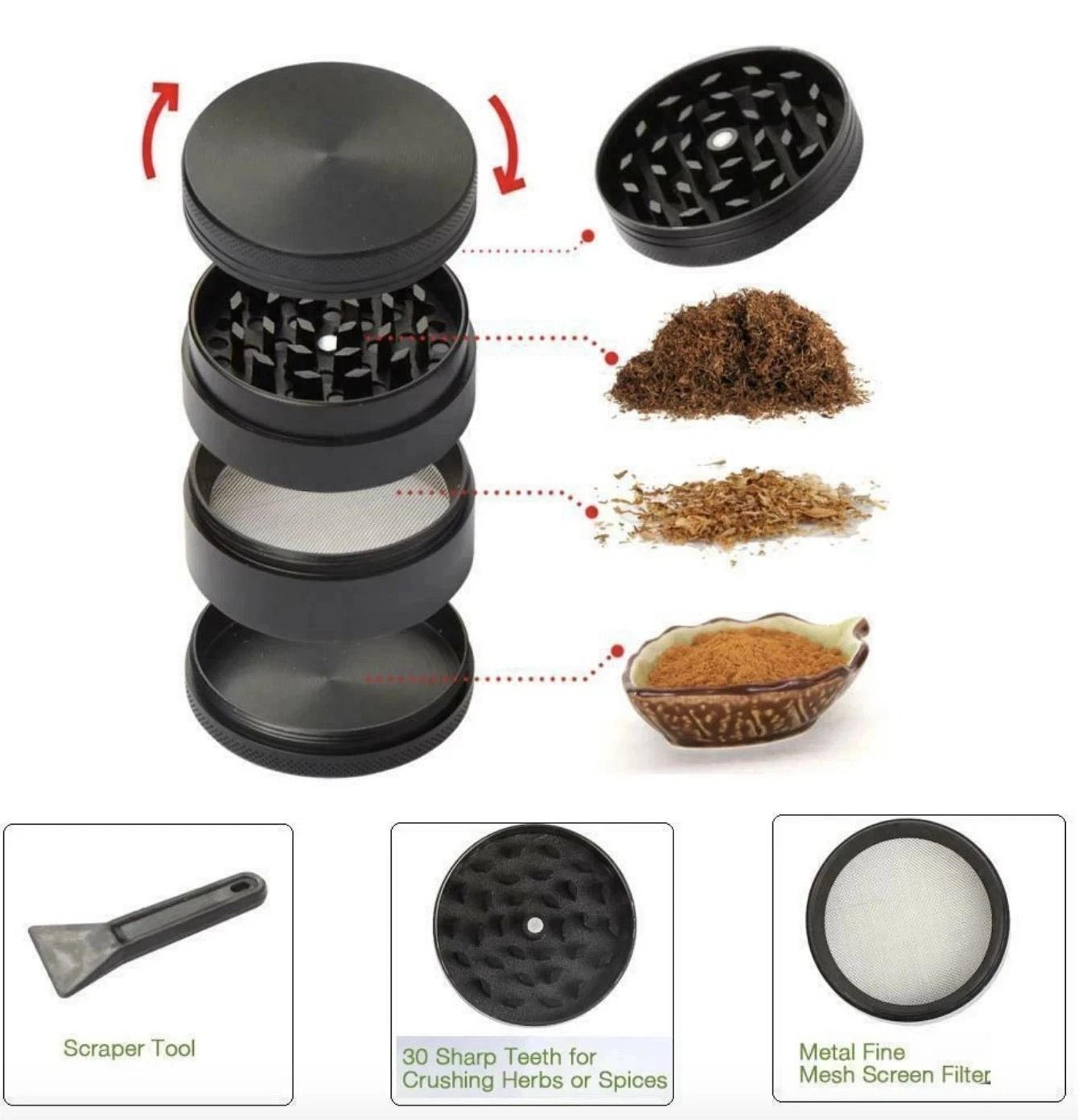 Herbal Metal Tobacco Herb GrinderLayer Spice Smoke Crusher Scraper 2