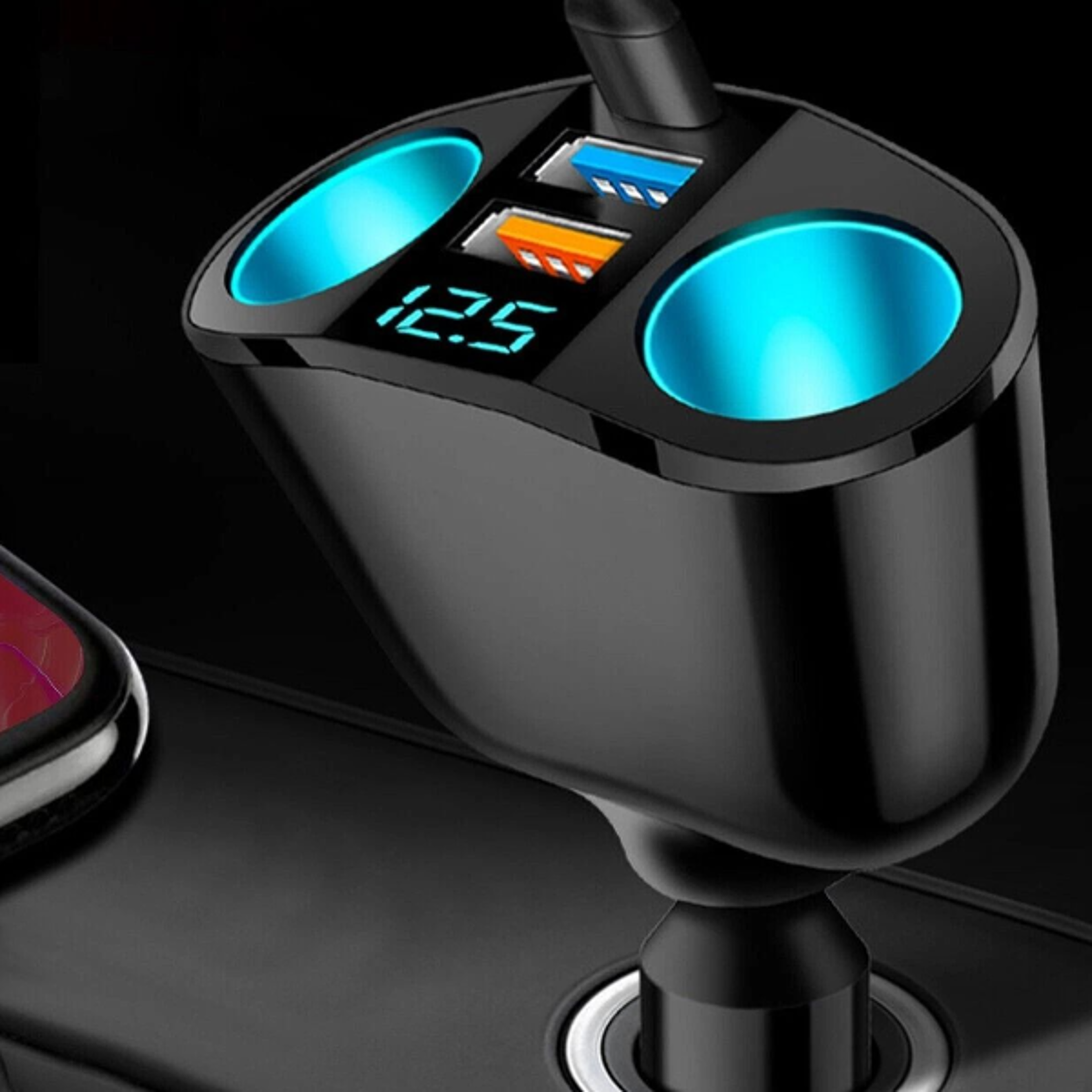 dual usb charger power adapter led, 2 way car cigarette lighter socket splitter