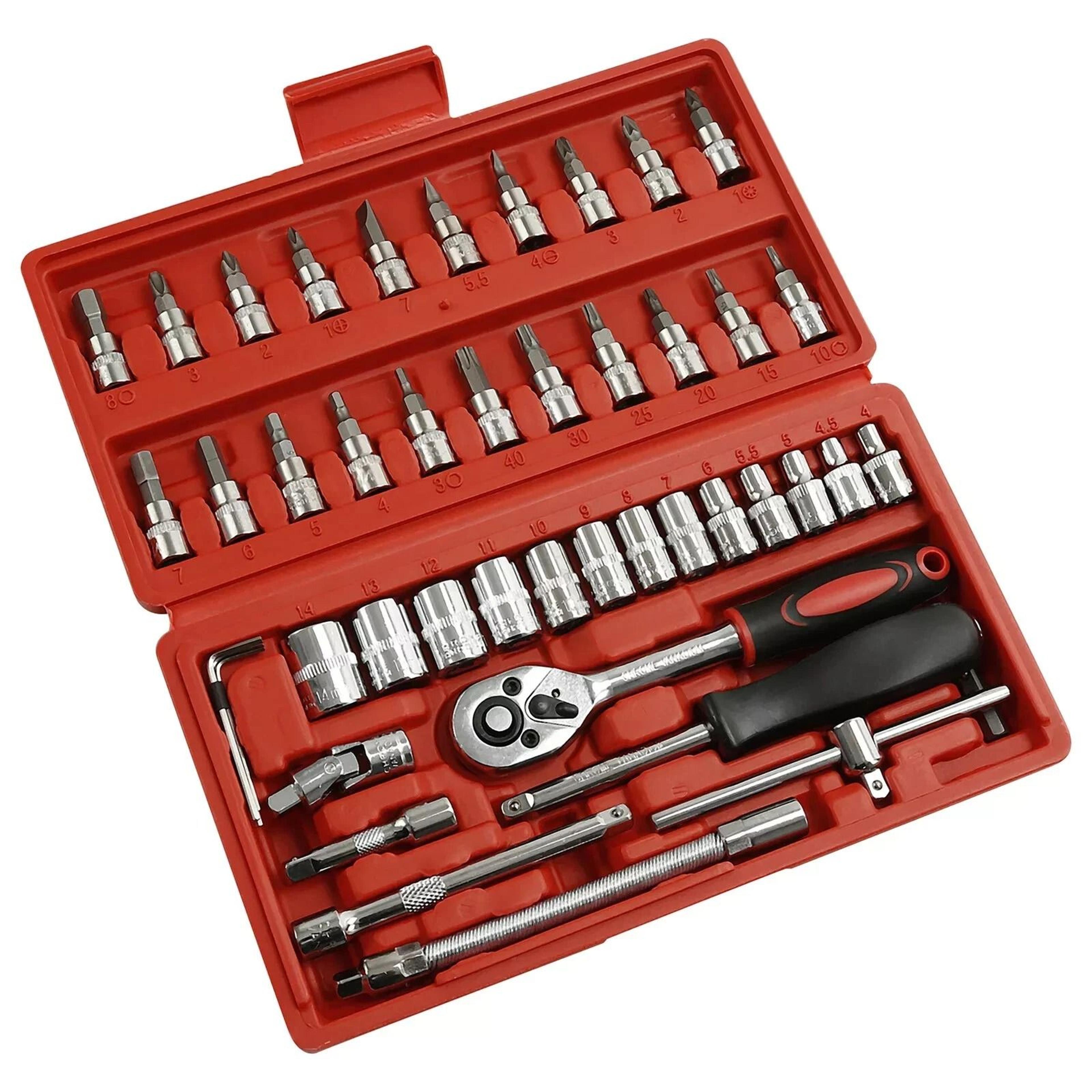 Drive Ratchet Socket Wrench Set Metric Kit For Garage Car Repair Tool And DIY Maintenance 3