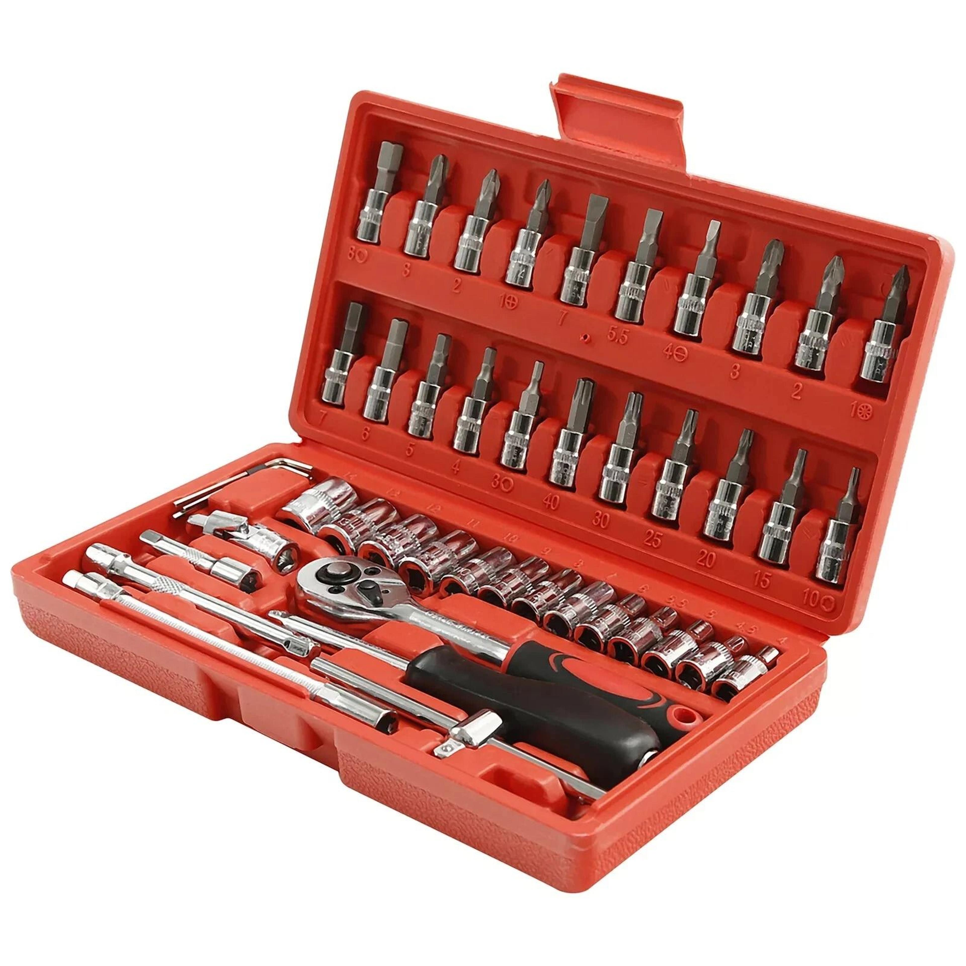 Drive Ratchet Socket Wrench Set Metric Kit For Garage Car Repair Tool And DIY Maintenance 12