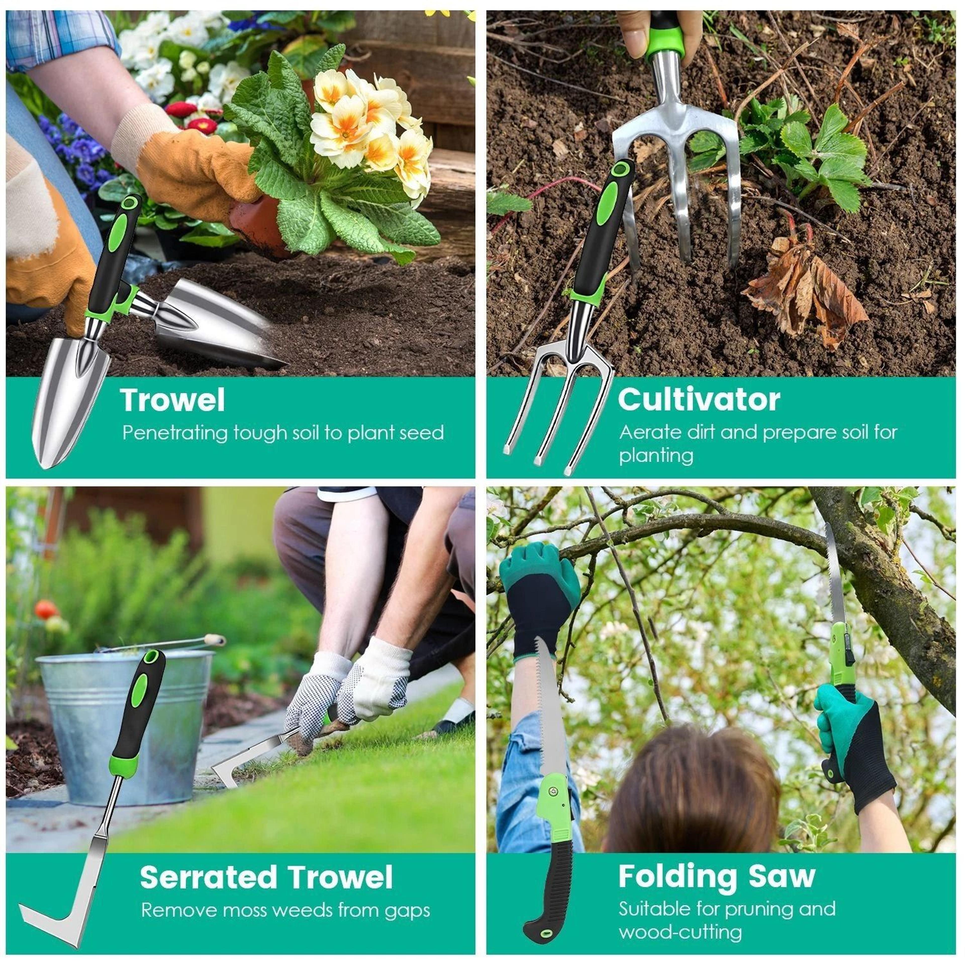 Gardening Hand Tools Garden Tool Kit Aluminum Alloy Durable Plant Gardening Tools 5