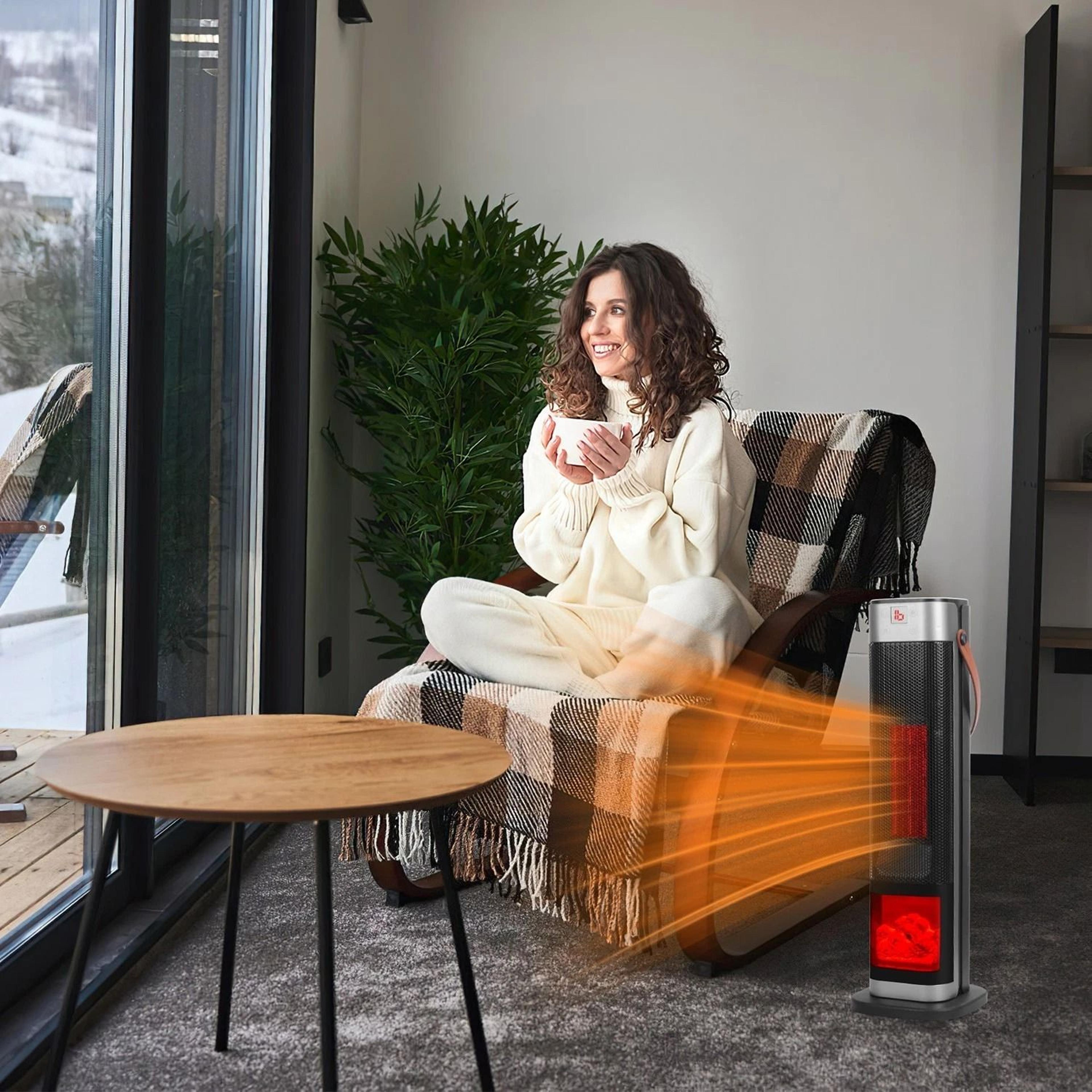 Oscillating Ceramic Heater Tower 3D Space Heater For Winter Electric Warmer For Home Efficient  Por 4