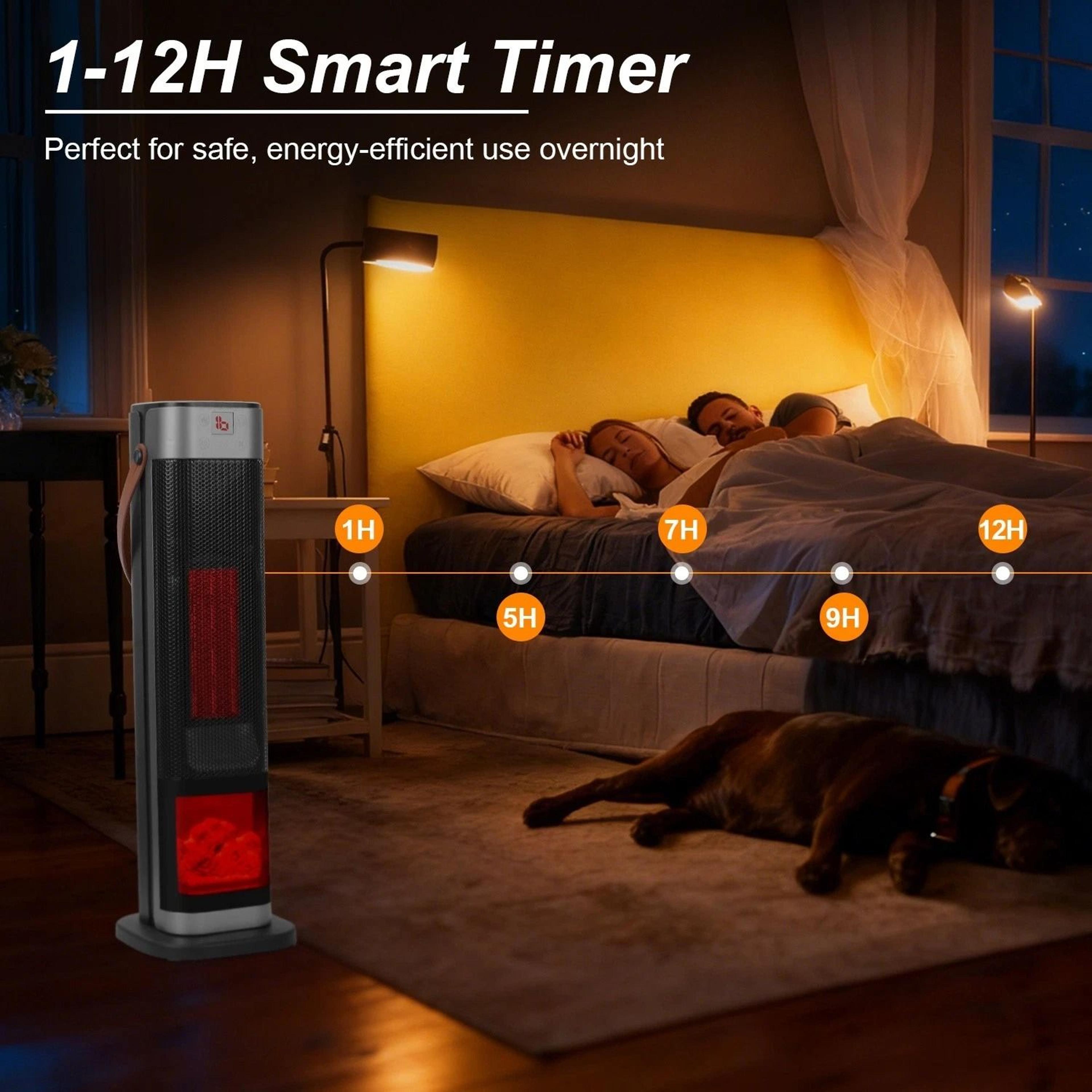 Oscillating Ceramic Heater Tower 3D Space Heater For Winter Electric Warmer For Home Efficient  Por 7