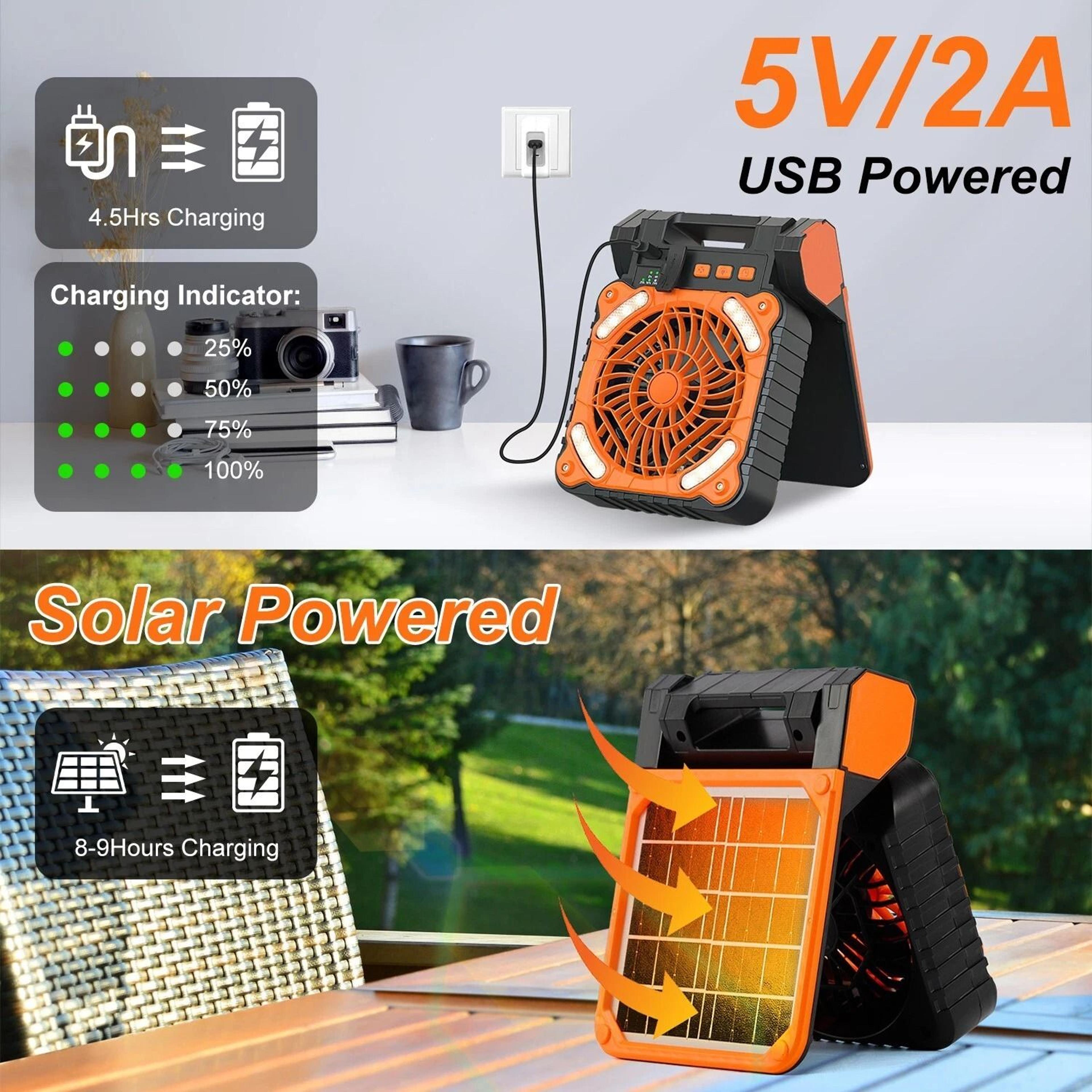 Picnic Camping Fan Summer Solar Camping FanLight 4Speeds Fan With 3Mode Lights For Hiking Outdoors 3