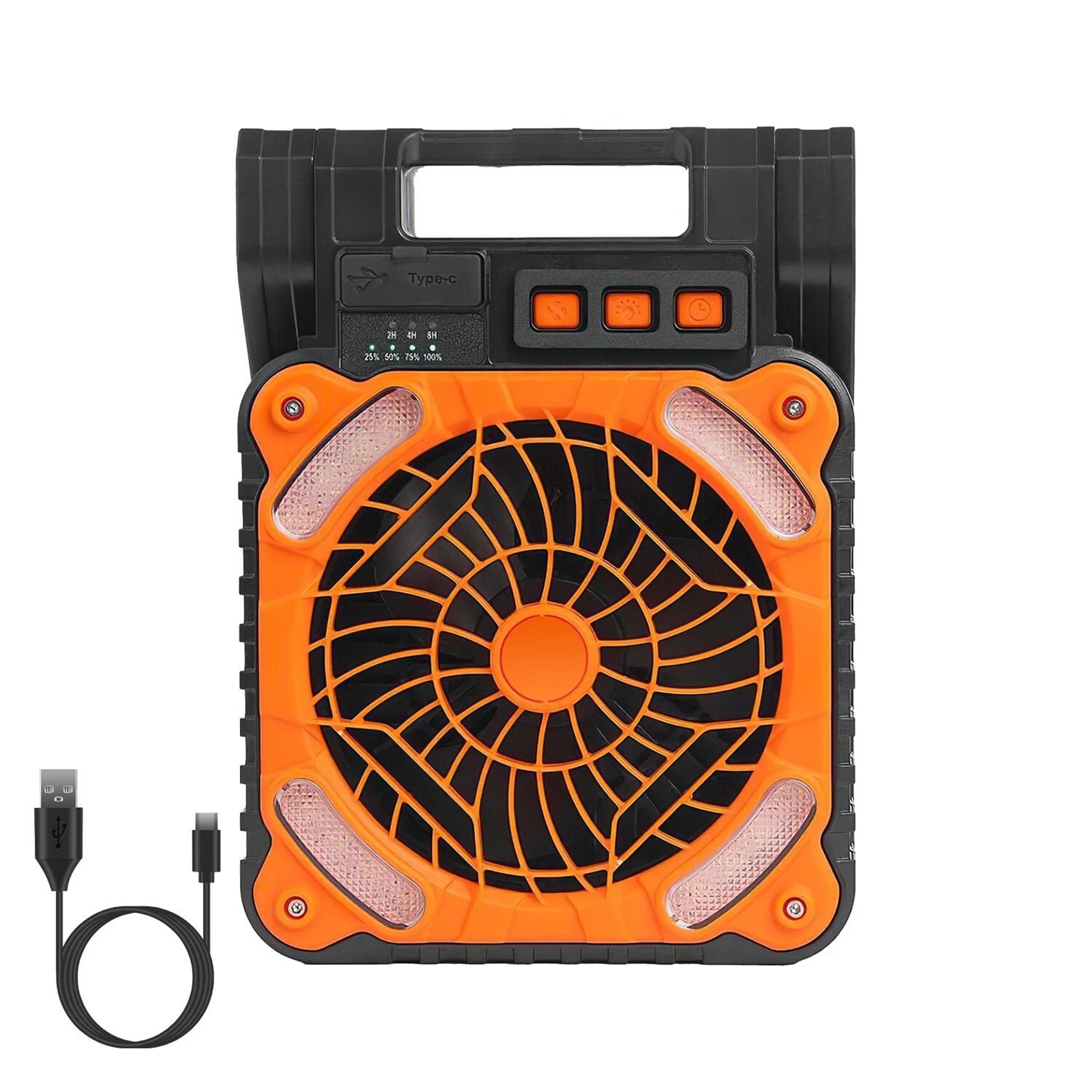 Picnic Camping Fan Summer Solar Camping FanLight 4Speeds Fan With 3Mode Lights For Hiking Outdoors 13