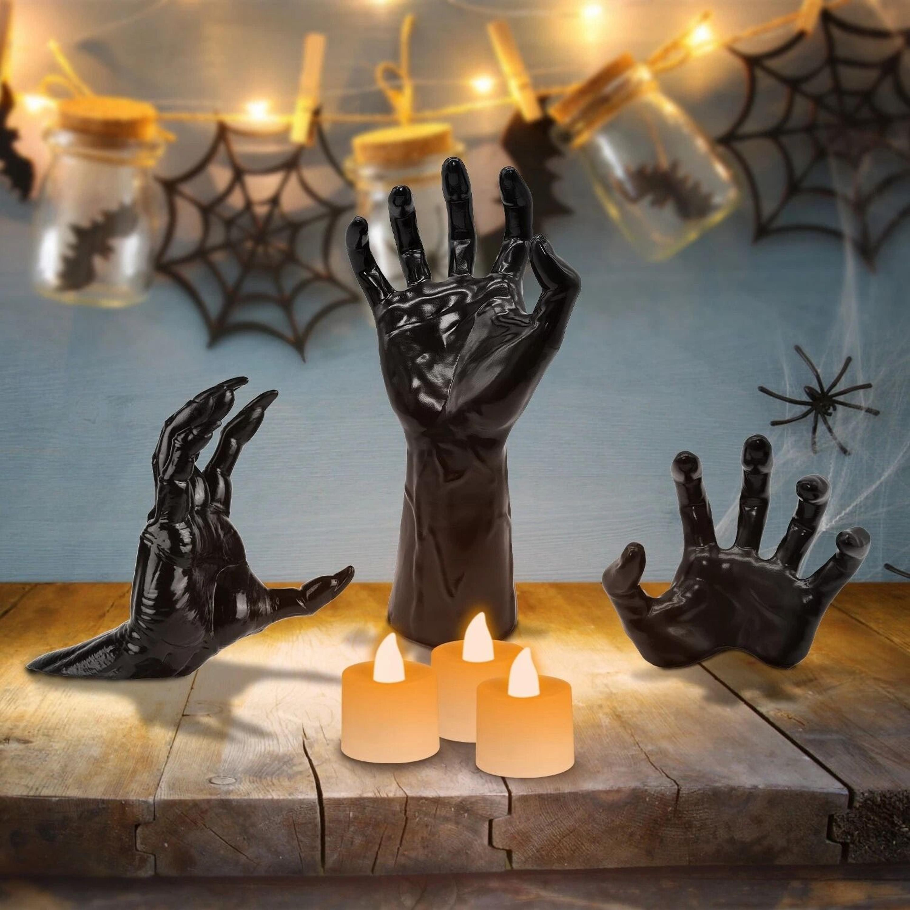 Creepy Reaching Hands Halloween Hand Prop  Lighted Candles  Perfect Halloween Hand Decoration For S 4