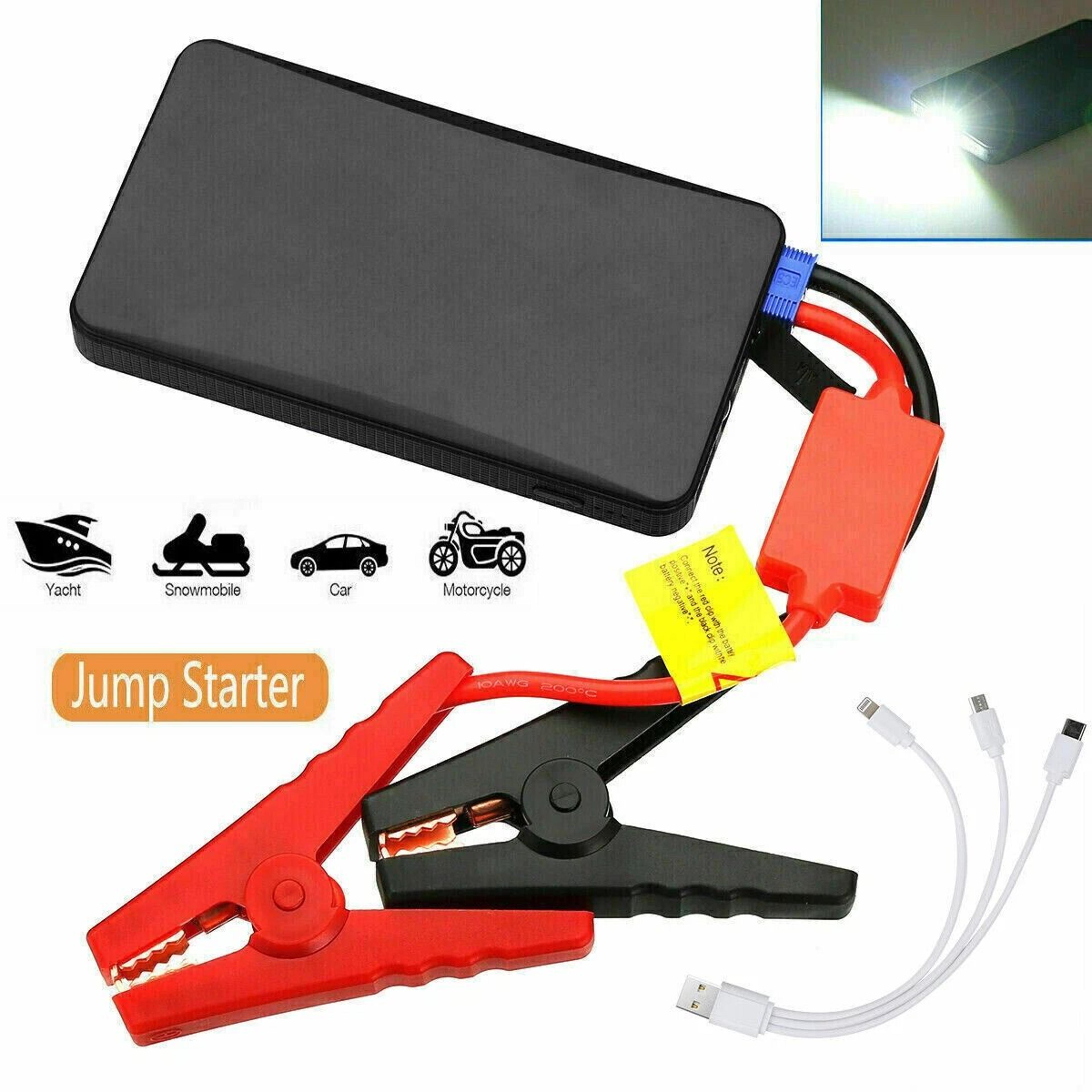 Portable Car Jump Starter Booster Jumper Box Power Bank Battery Charger Emergency Power Supply 2
