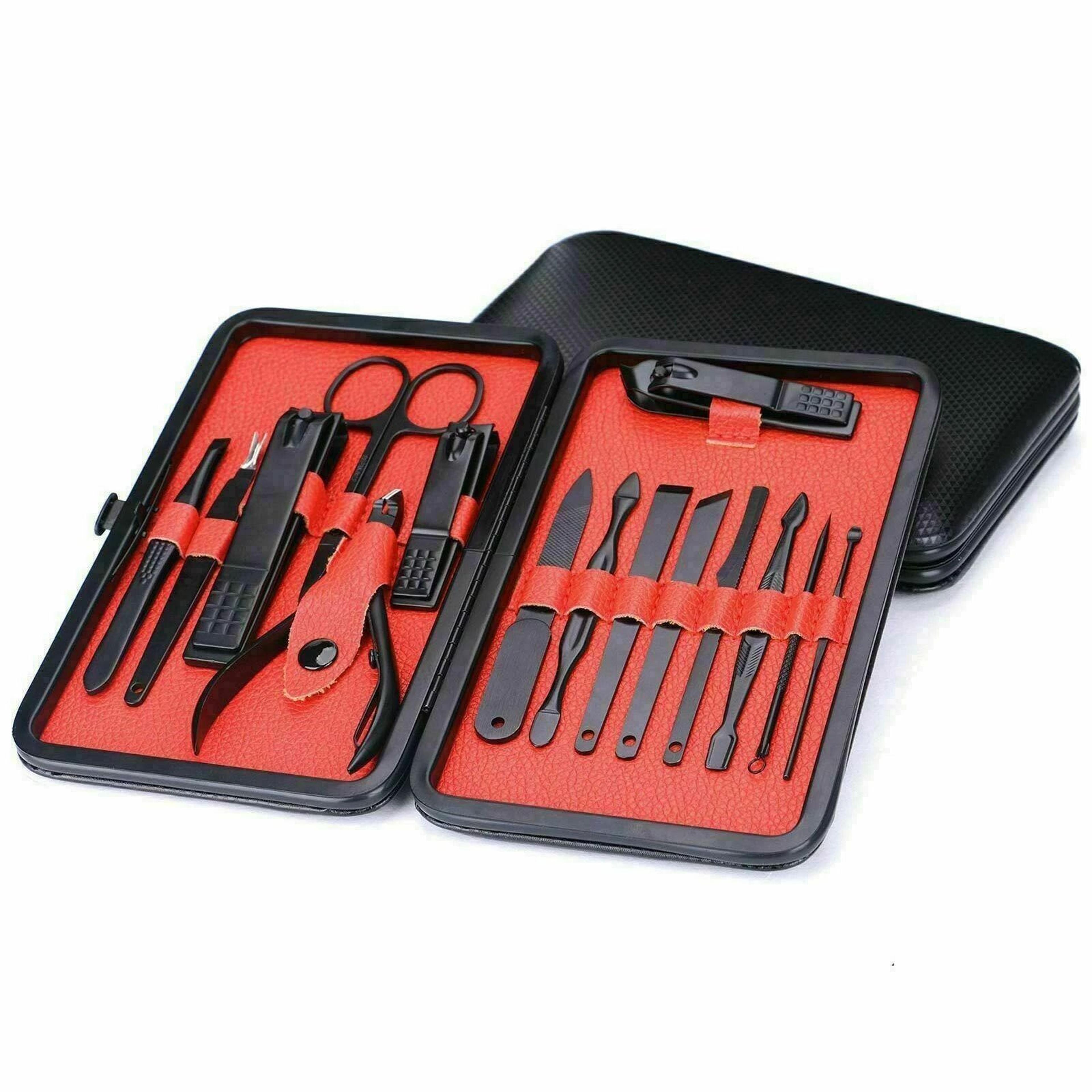 pedicure set for men women, manicure kit with finger toe nail clippers scissors, professional grooming tools, nail care