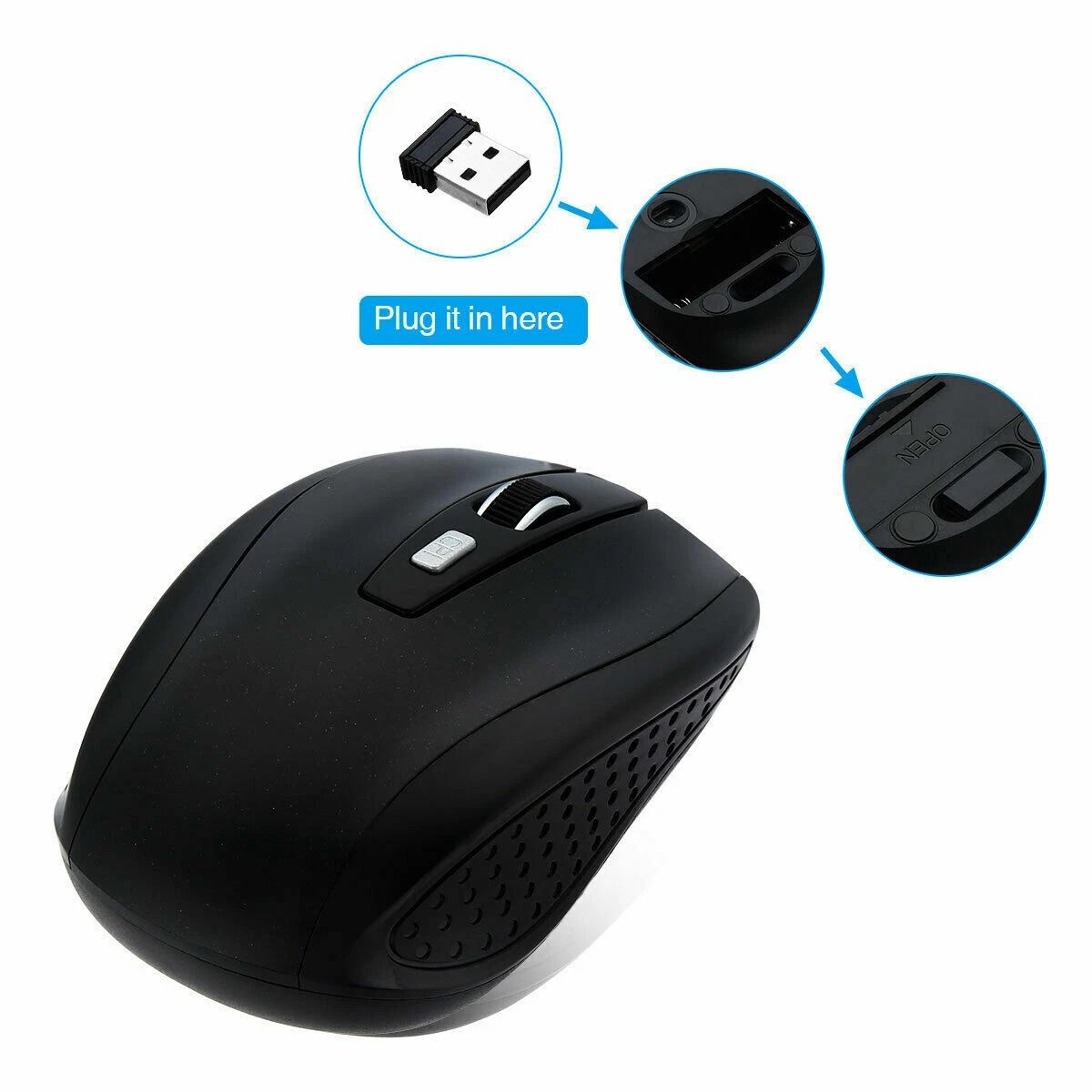 Wireless Optical Gaming Mouse Cordless Mice  USB Receiver For PC Laptop Lightweight And Responsive 2
