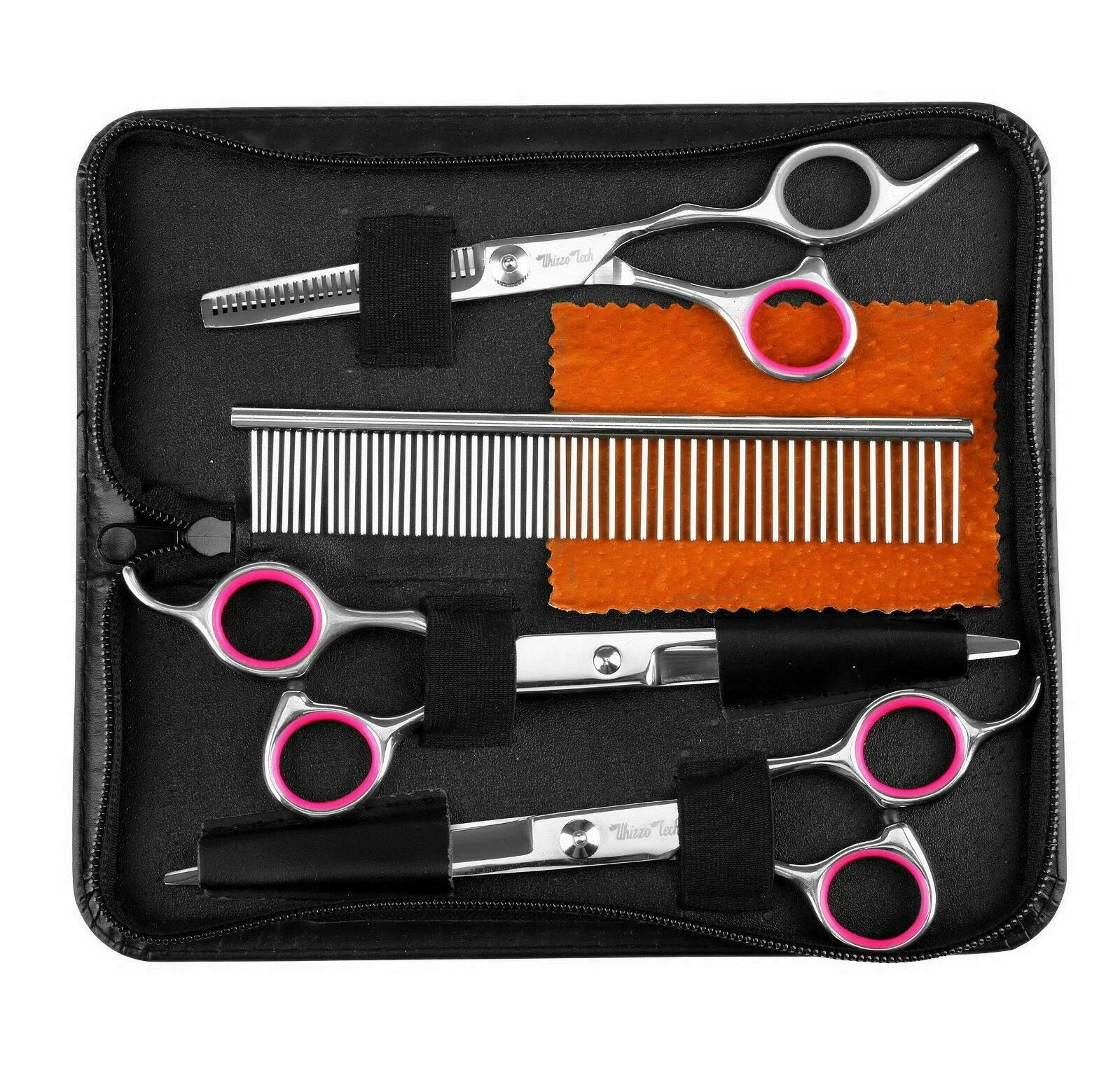 professional curved pet grooming scissors for dog and cat, thinning shear hair cutting shears