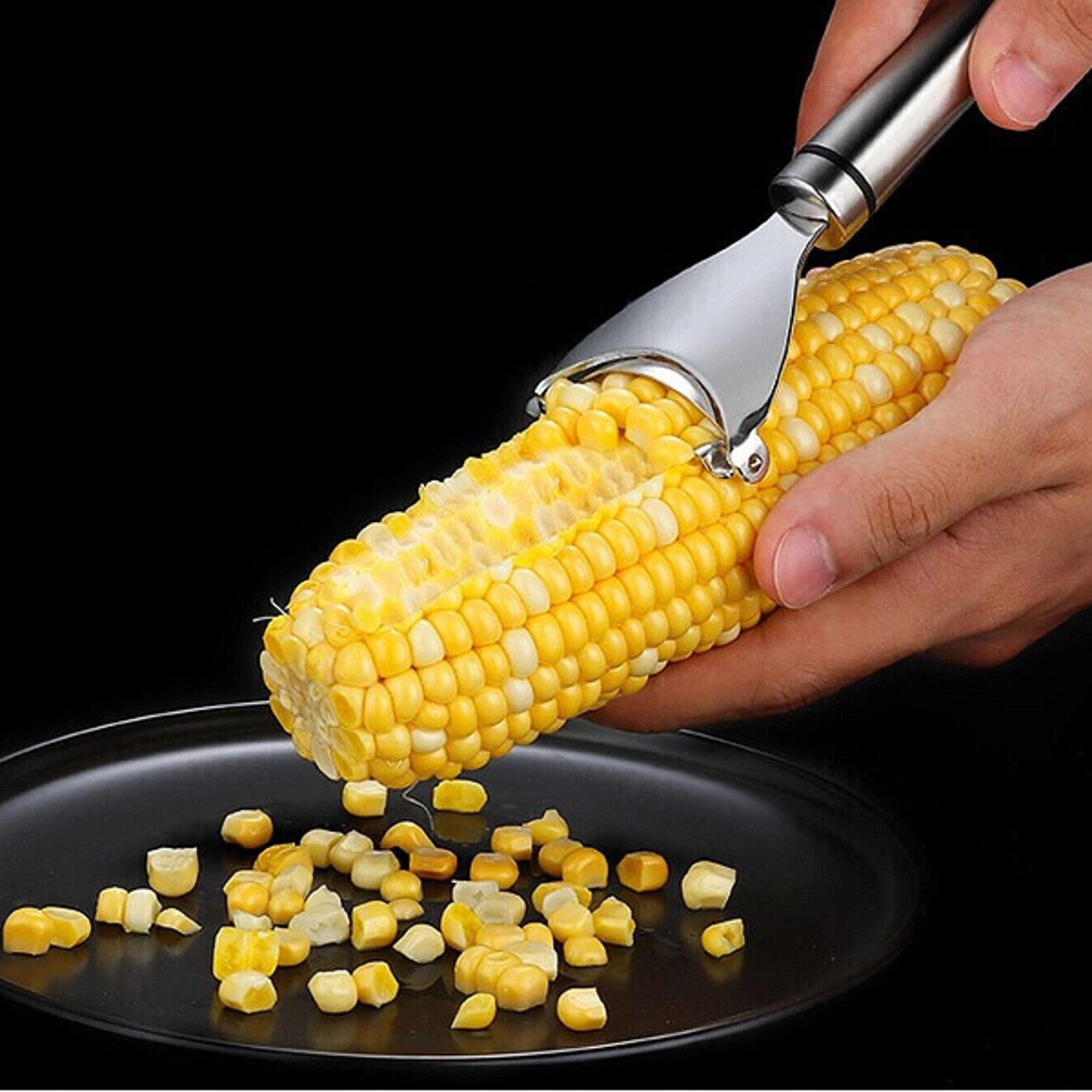 corn peeler thresher tool, kitchen cob kerneler cutter, stripper remover for fast, efficient use