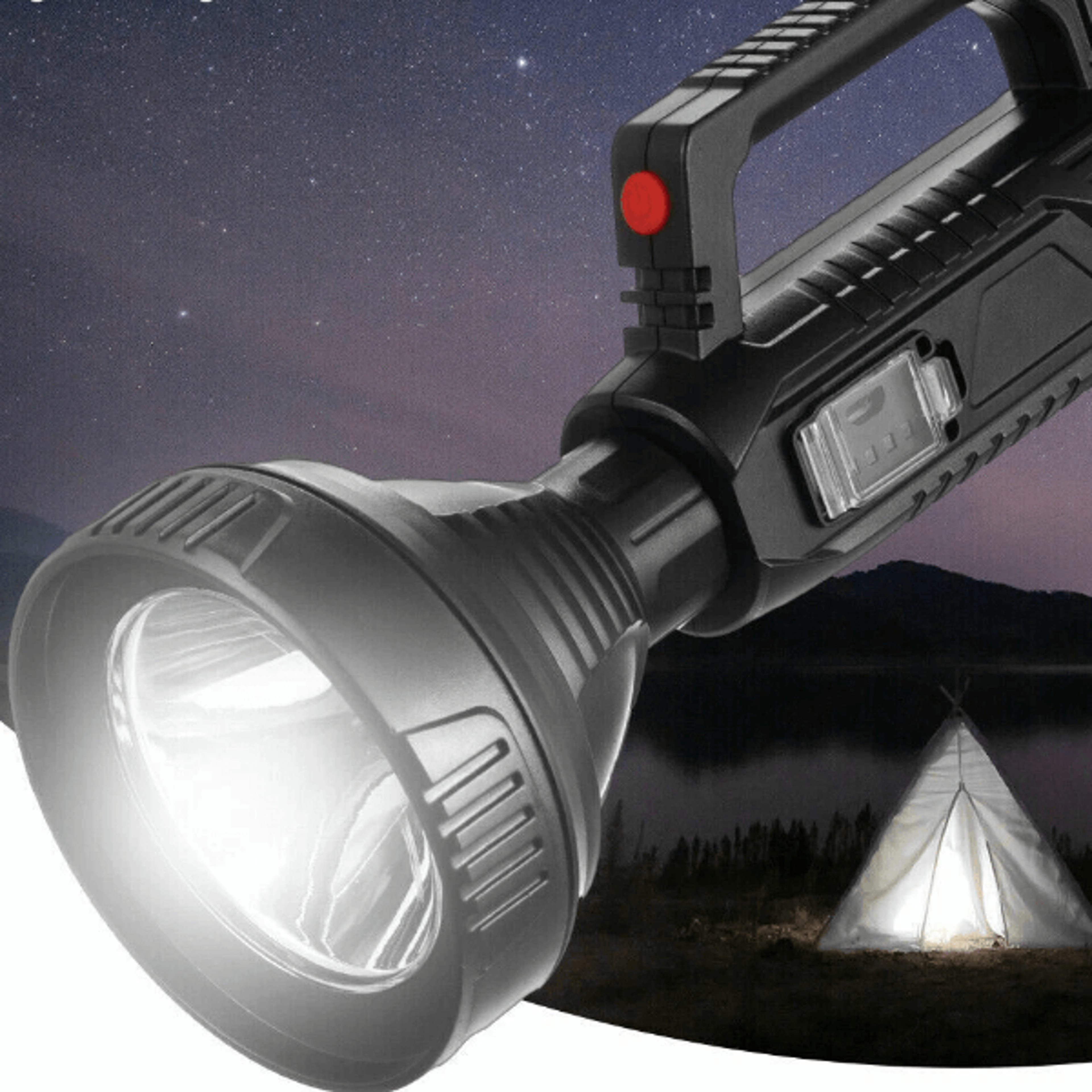 super bright rechargeable led searchlight, portable handheld spotlight flashlight for emergencies & outdoor use