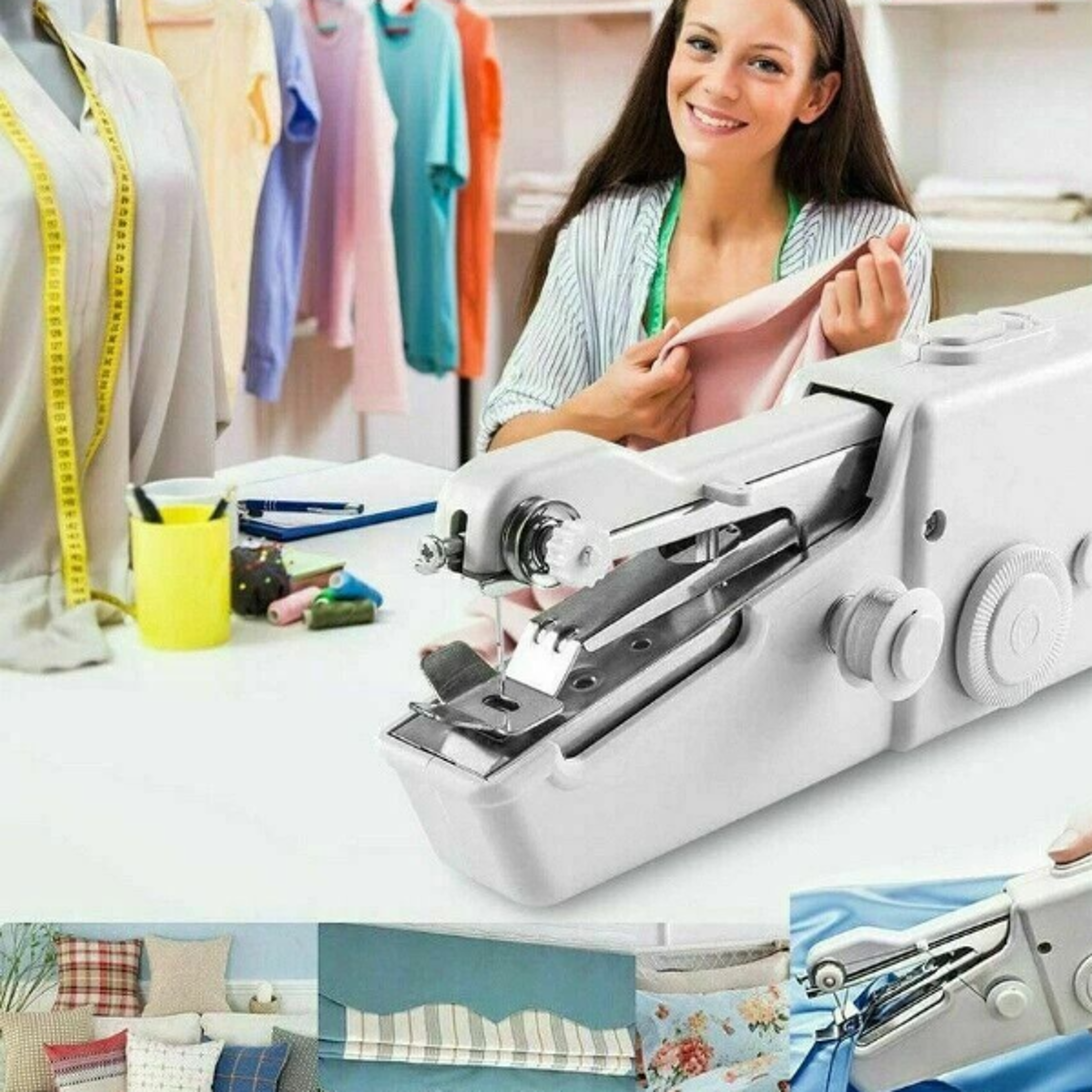 electric tailor stitch hand-held sewing machine, mini portable smart sewing machine for travel and home use