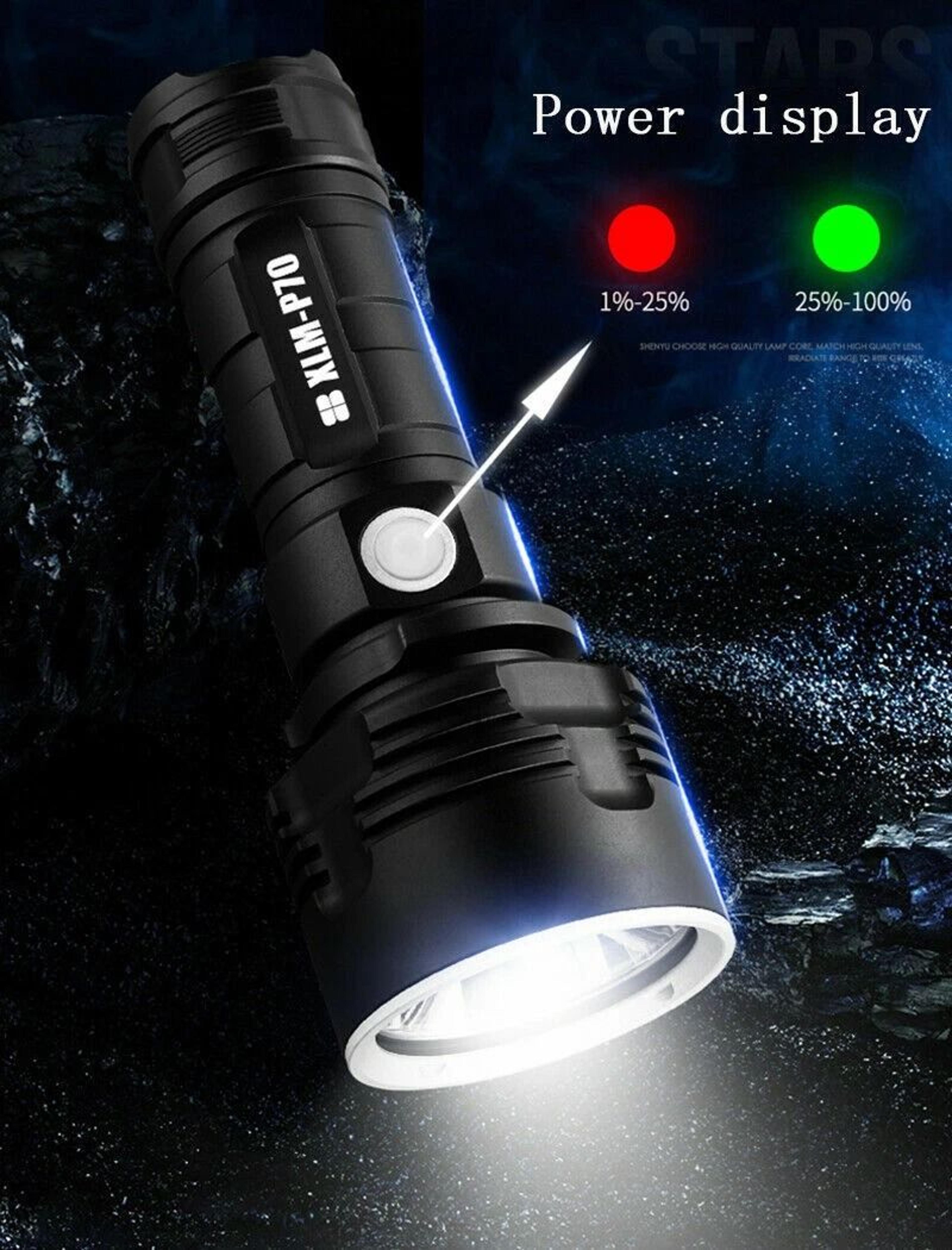 Super LED CORE Tactical Torch USB Superbright Flashlight For Outdoor Adventures Waterproof 4