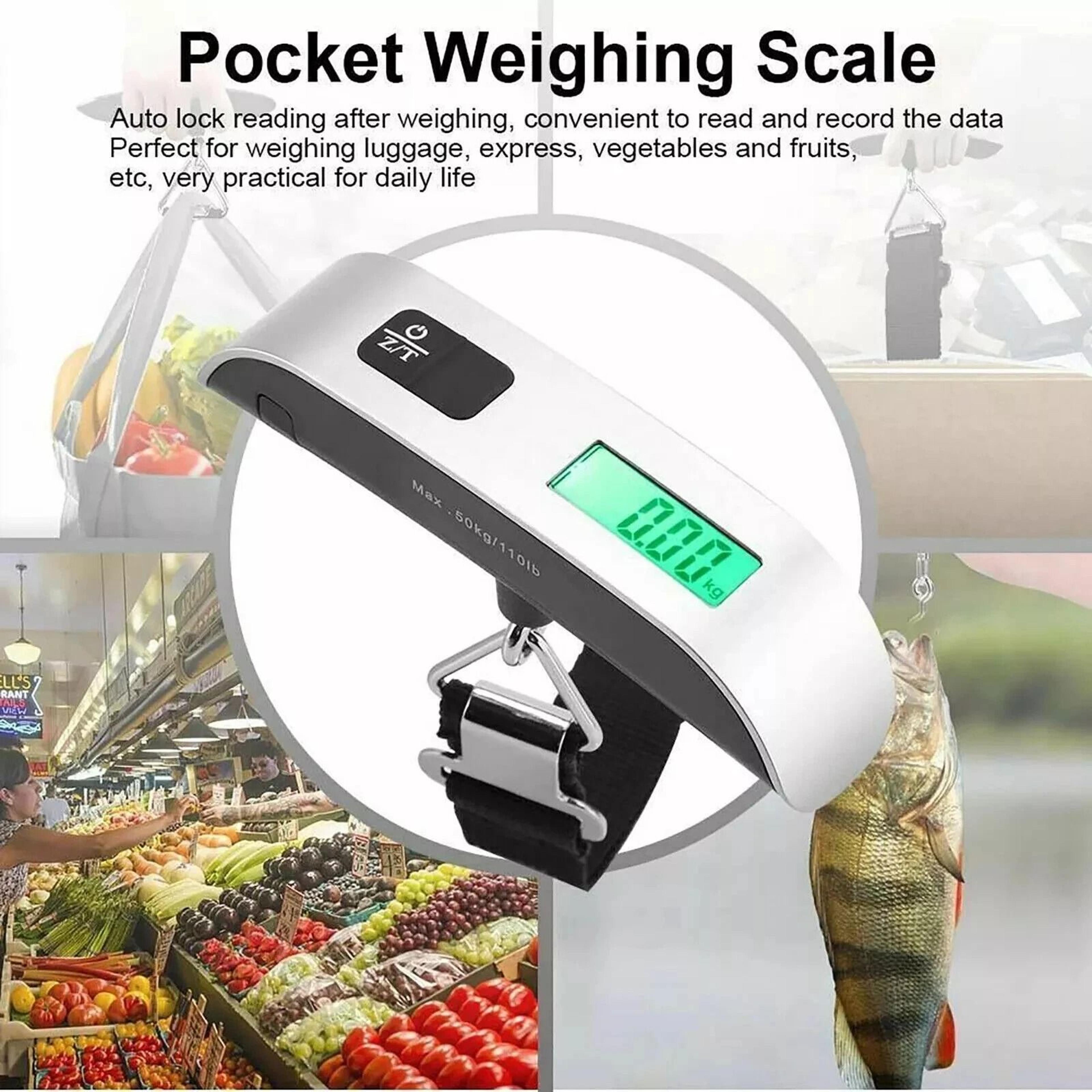 Digital Hanging Luggage Scale Portable Travel LCD Electronic Weight Capacity Compact  EasytoUse Tra 6
