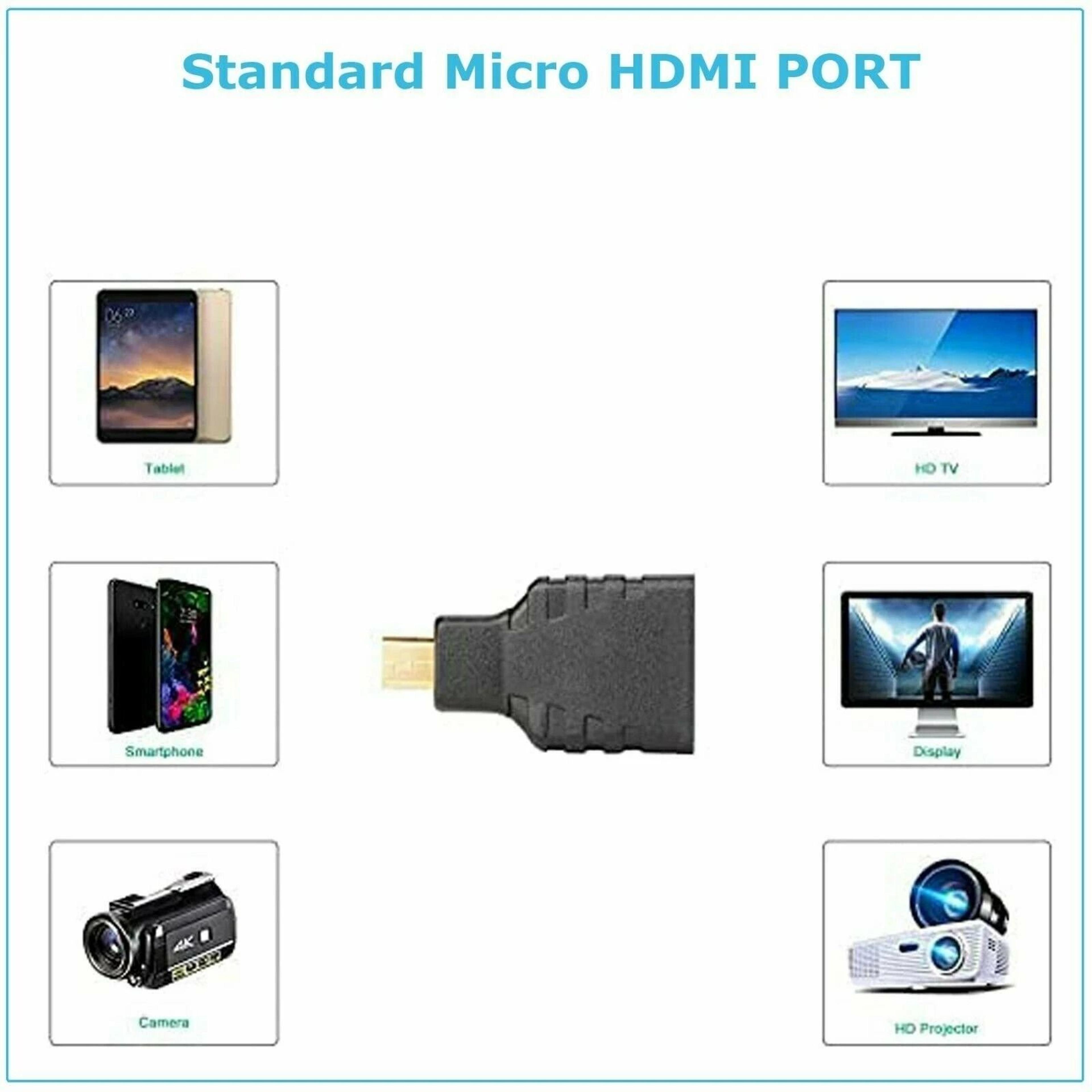 HDMI Type A Female To Micro HDMI Type D Male Plated Adapter Converter Connector For Seamless Device 3