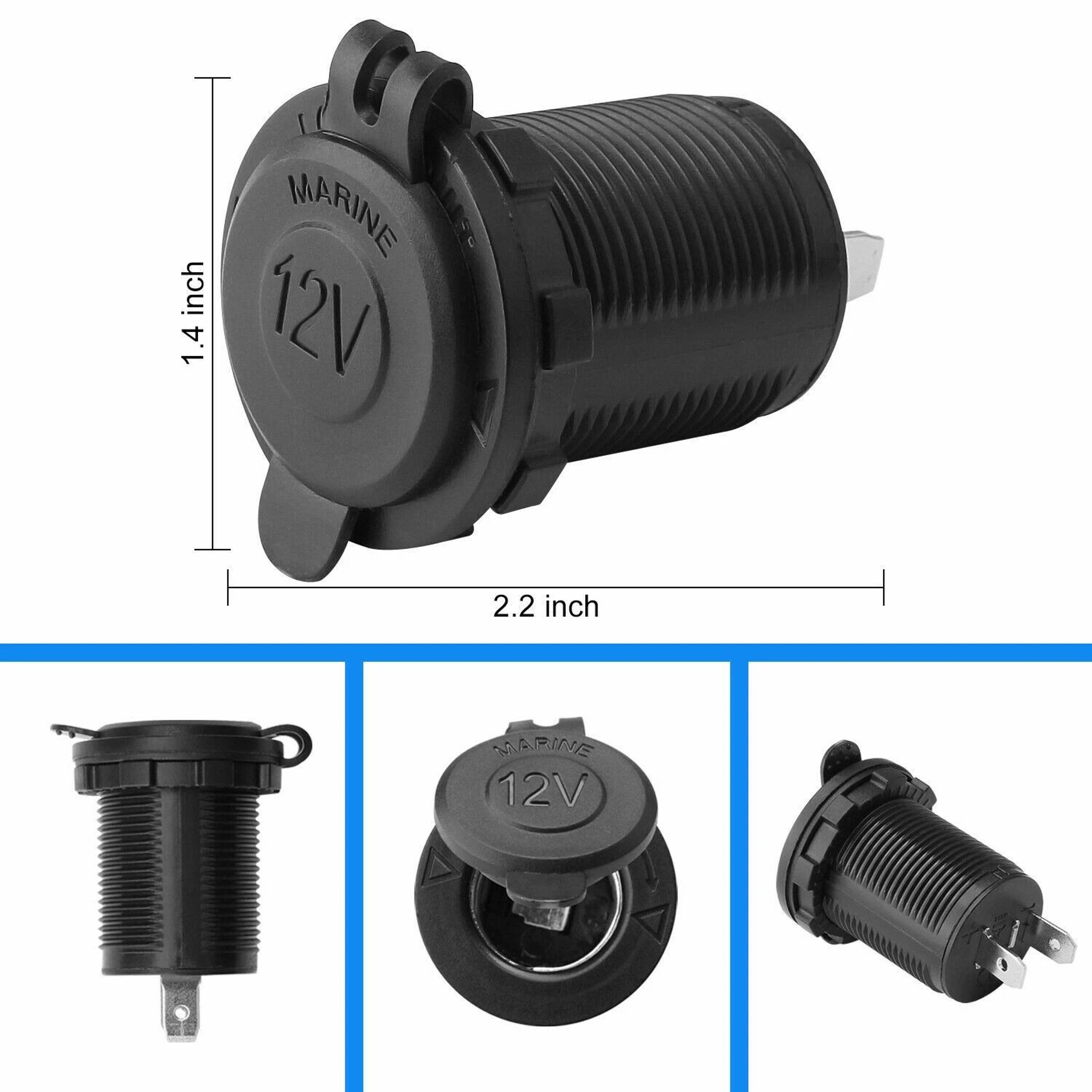 Motorcycle Boat 12V Waterproof Car Socket Cigarette Lighter Power Plug Outlet For Reliable Charging 6